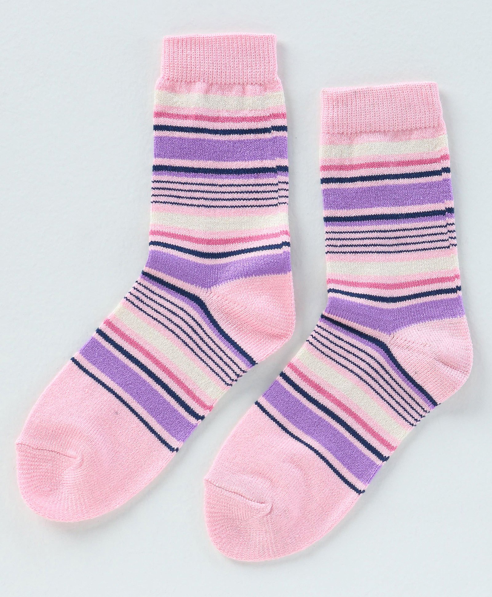 Model Knitted Socks With Stripes Design - Light Pink-picture-32