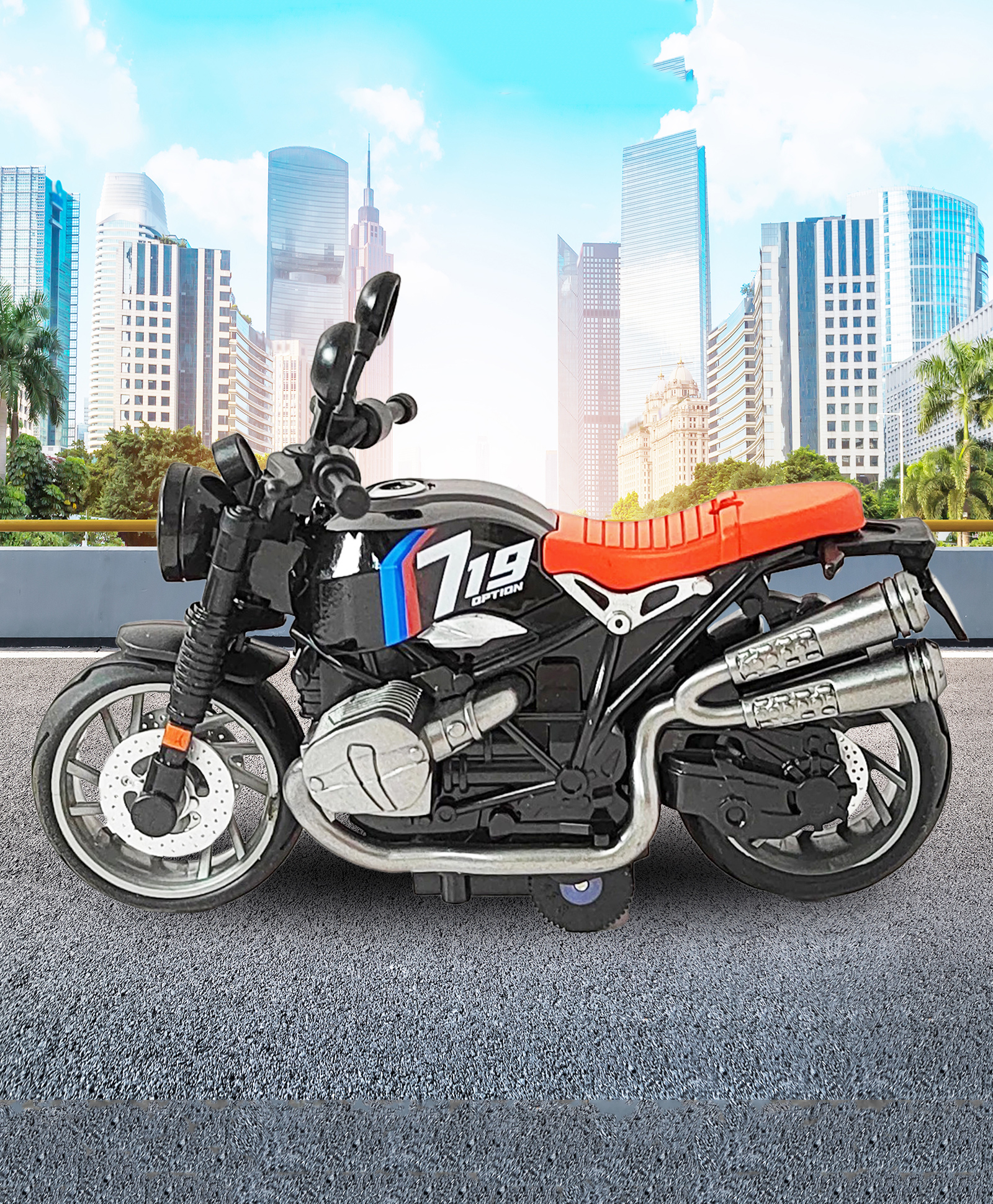 VGRASSP Pull Back Action Die Cast Superbike Toy Vehicle for Kids - 1:14 Scale Model Detailed Exterior Sports Motorcycle Toy - L 12 X B 6 X H 8 CM - Cruiser Bike (Color As Per Stock)-picture-14