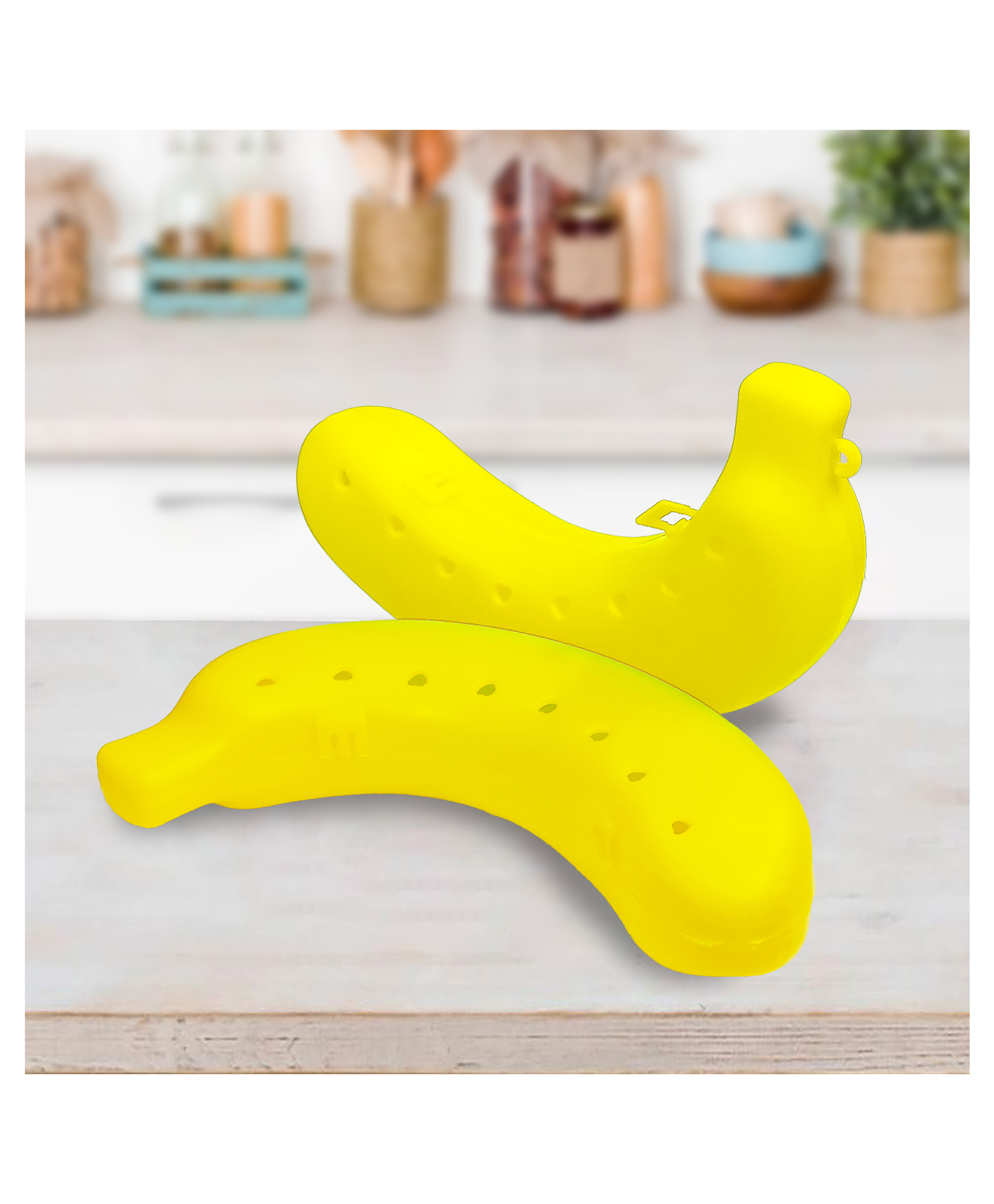 VGRASSP Pack Of 2 Banana Case For Kids - Portable Banana Shape Food Storage Container, Kids Food Lunch Box For School And Outdoor With Small Vents - Color May Vary-picture-10