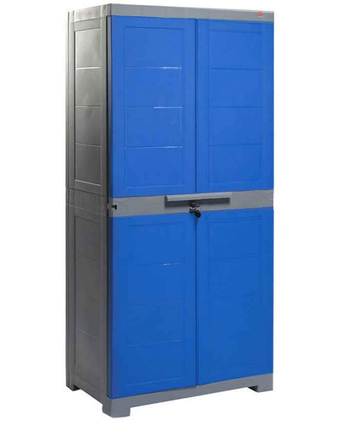 Cello Novelty Big Plastic 2 Door Cupboard, Grey and Blue