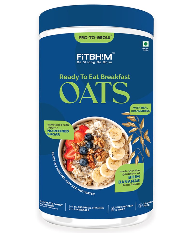 Pro To Grow Fitbhim Oats Ready to Eat Breakfast | Complete Family Nutritious Breakfast Cereals |  Easy to Prepare- 300 g-image-4