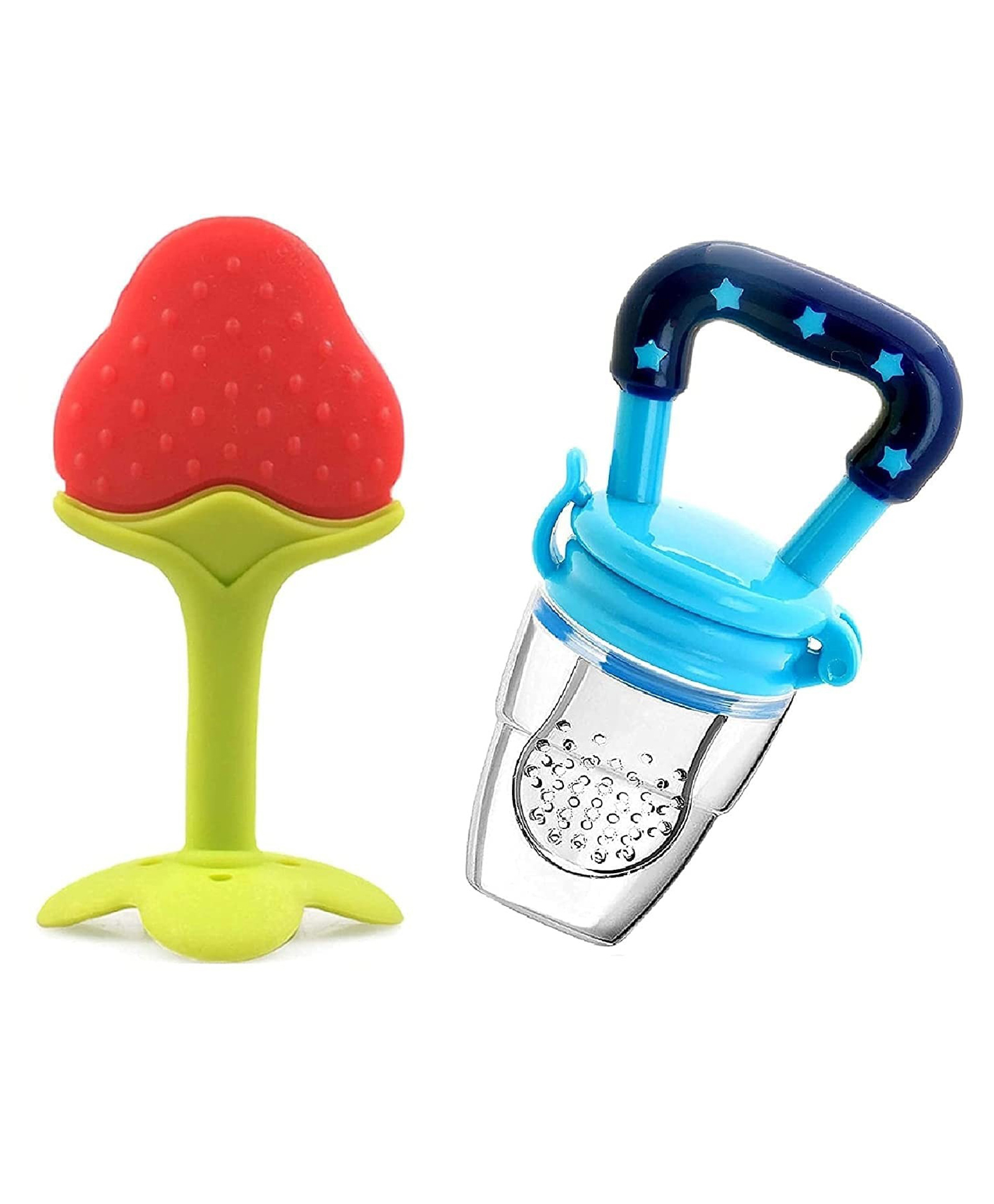 Sparkle Joy Baby Silicone Fruit Teether & Fruit Feeder Combo Pack Of 2 - Multicolor-image-37
