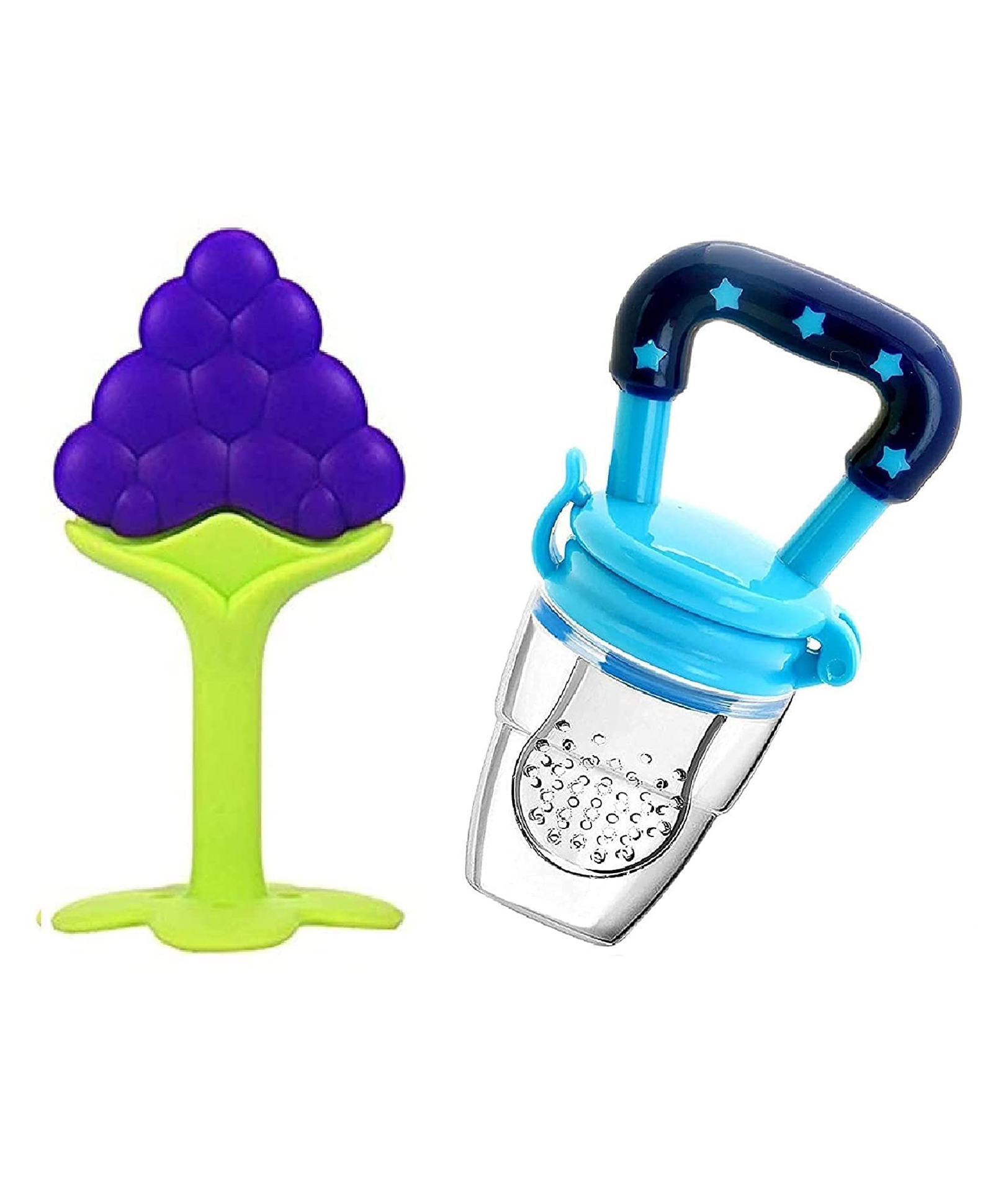 Sparkle Joy Baby Silicone Fruit Teether & Fruit Feeder Combo Pack Of 2 - Multicolor-image-36