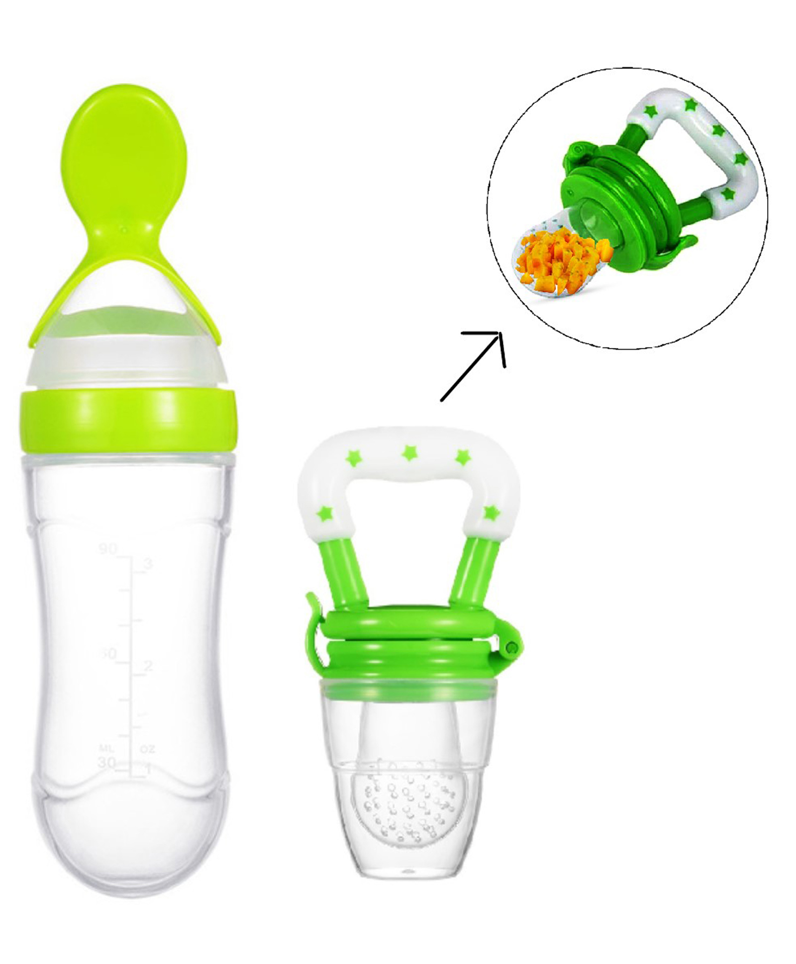 Sparkle Joy Fruit And Food Nibbler & Feeder Pack Of 2- Green-image-44