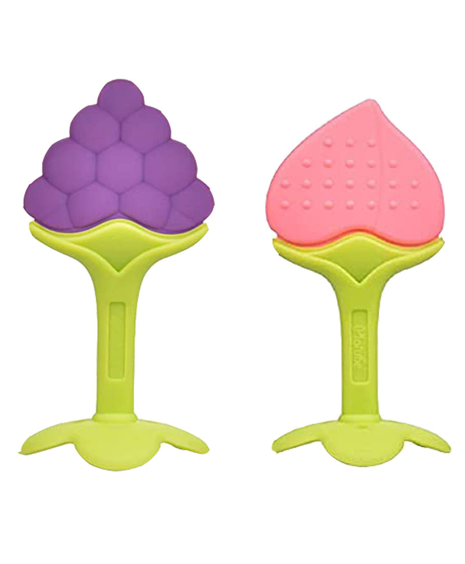 Sparkle Joy Silicone Fruit Shape Teether Pack Of 2 - Multicolor-image-29