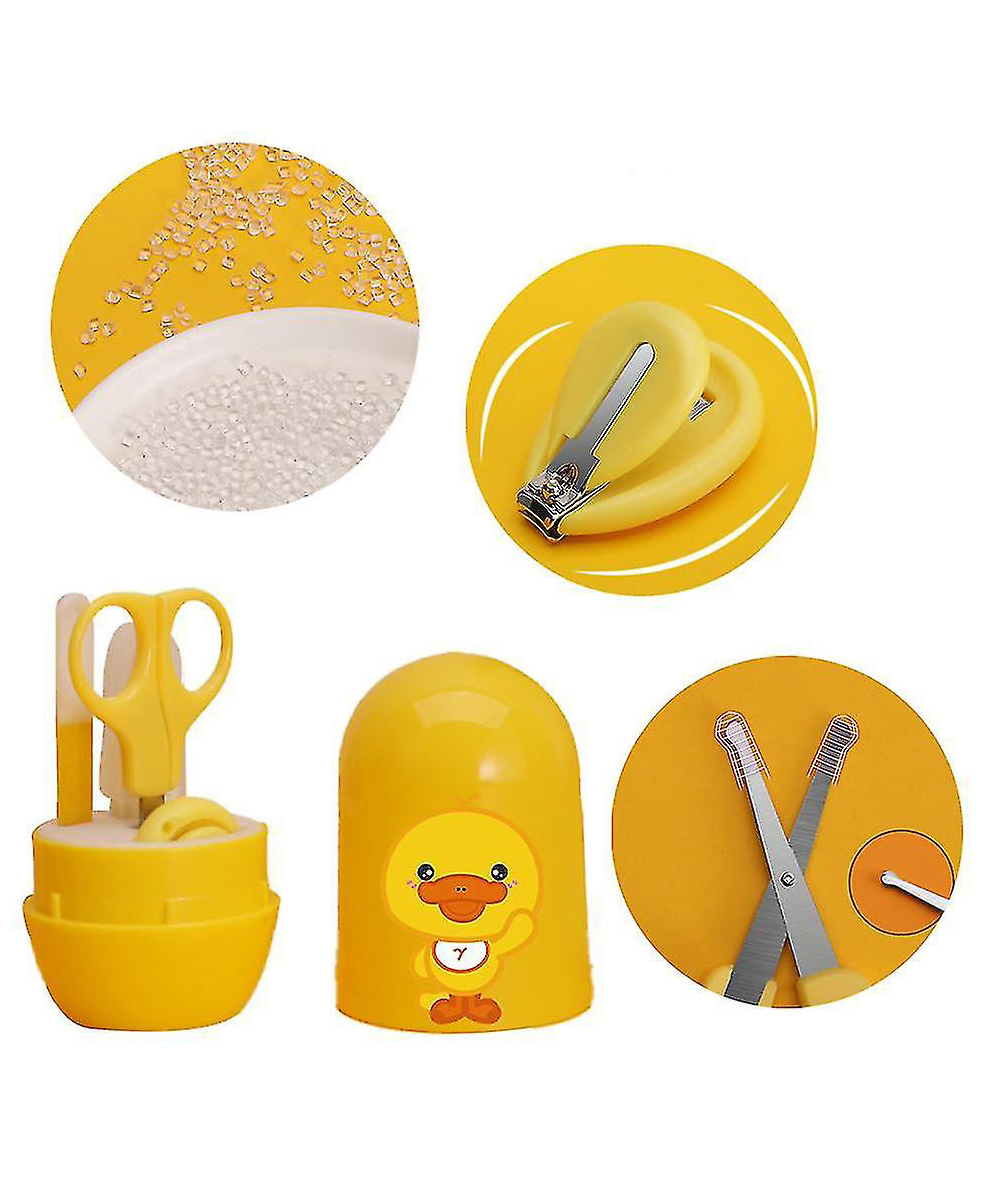 Sparkle joy 4 in 1 Baby Nail Clipper kit with Cute Case Nail Clipper Scissors Tweezers & Baby Nail File Set for Kids - Yellow-image-2
