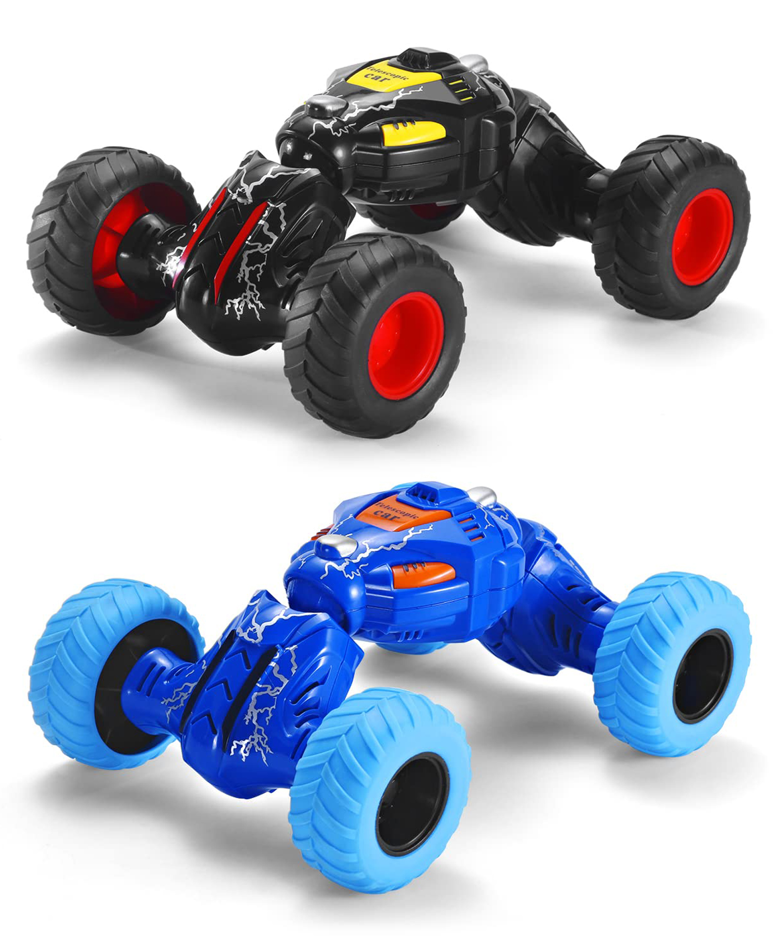 OPINA Monster ar Friction Powered Cars Toys, 360 Degree Stunt Cars Push go Truck for Toddlers Kids Gift -Pack of 2 (Color May Vary)-picture-20