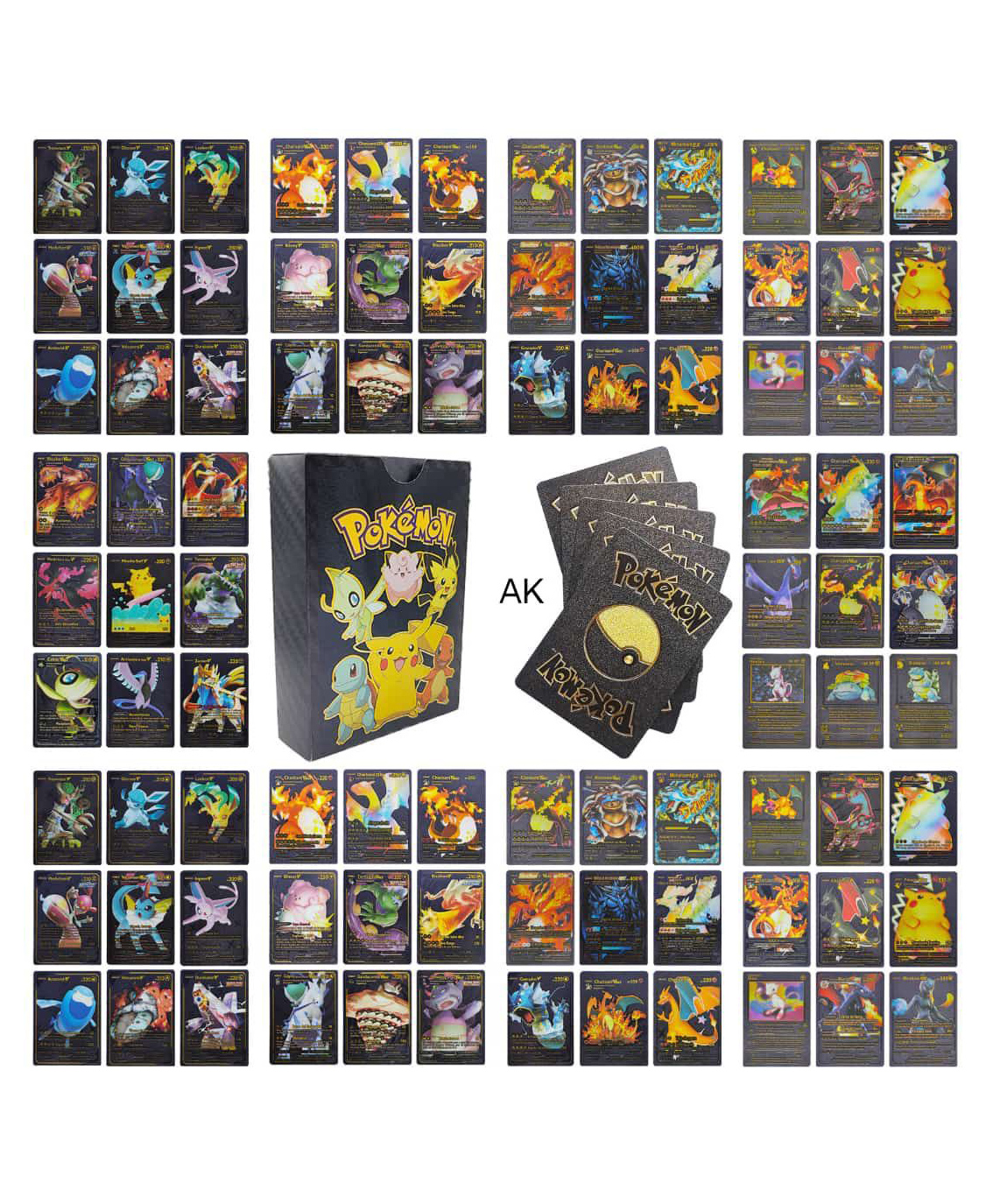 OPINA Pokemon Cards 55 Pcs Waterproof Black Card & 55 Playing Cards  (Black, Design May Vary)-picture-37