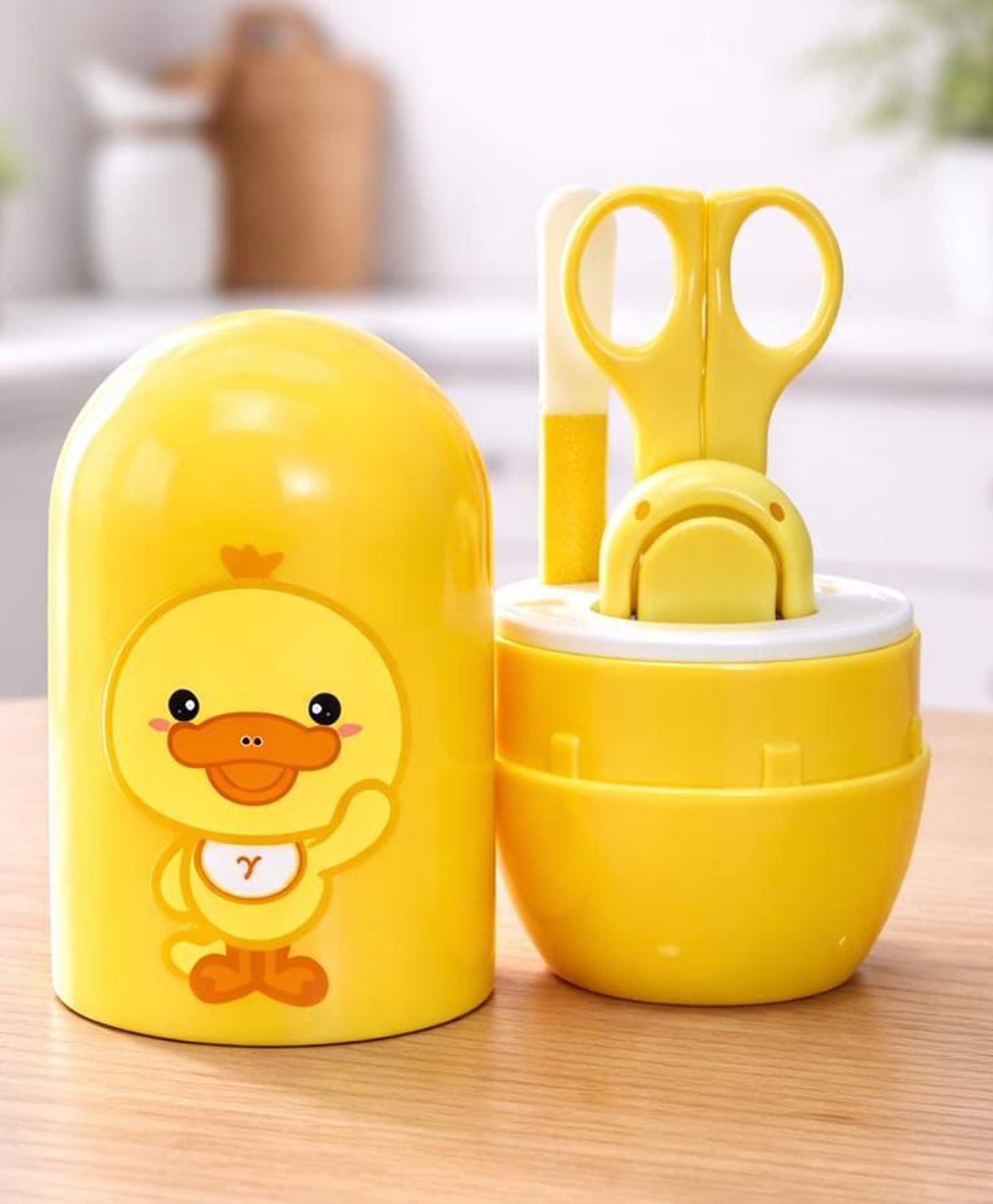Kritiu 4 in 1 Baby Nail Clipper kit with Cute Case Nail Clipper Scissors Tweezers & Baby Nail File Set for Kids Grooming Kit Print May Vary- Yellow-image-12