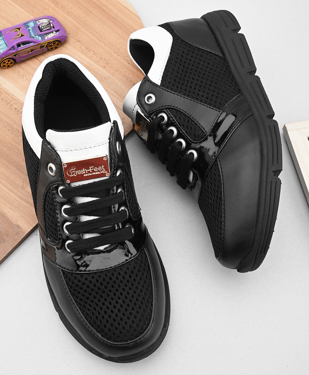 Stefens Mesh Detailed Lace Ups Sneakers - Black-picture-30