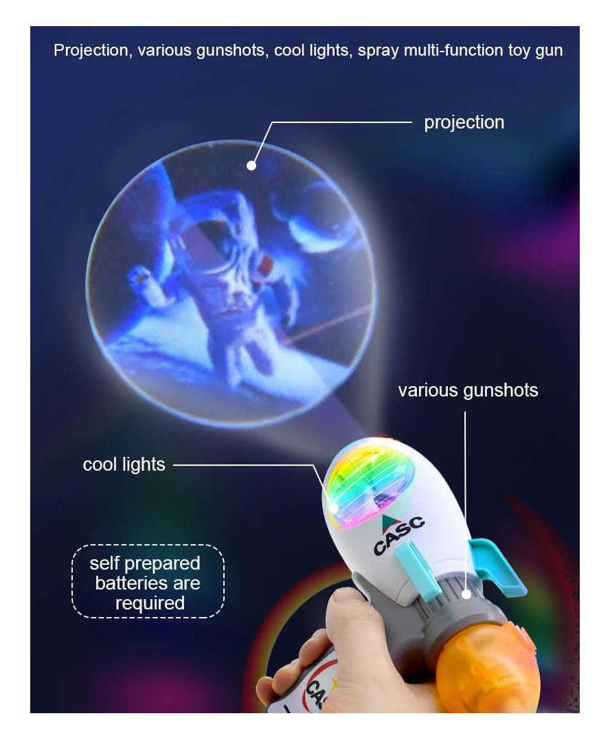 Urbane Chic Space Exploration Musical Gun with Moving Flashing Lights and Rotation Multi Color-Multicolor-picture-45
