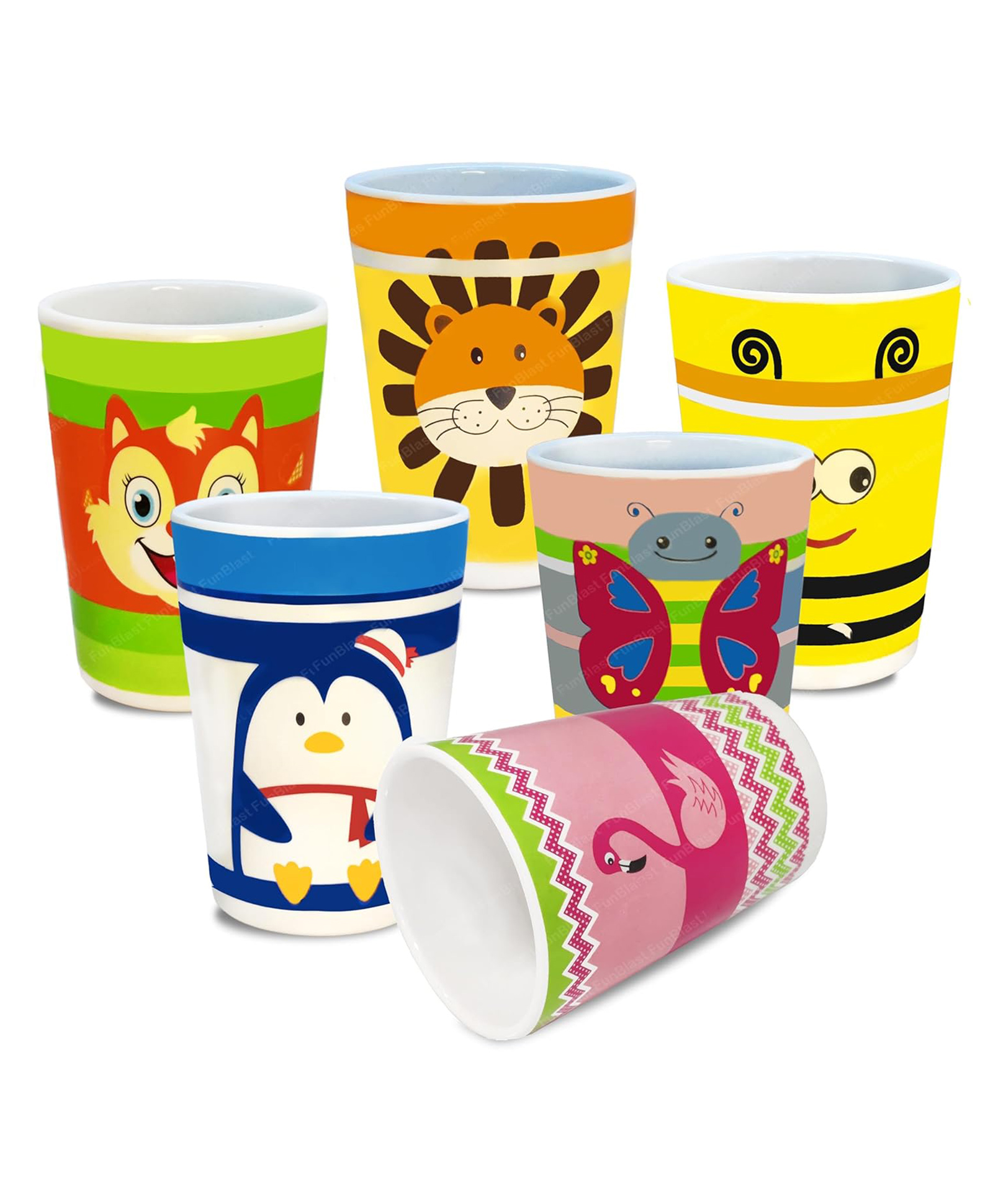 Bunie Cartoon Theme Bamboo Fiber Glasses for Kids  Set of 6 Random Design-picture-24