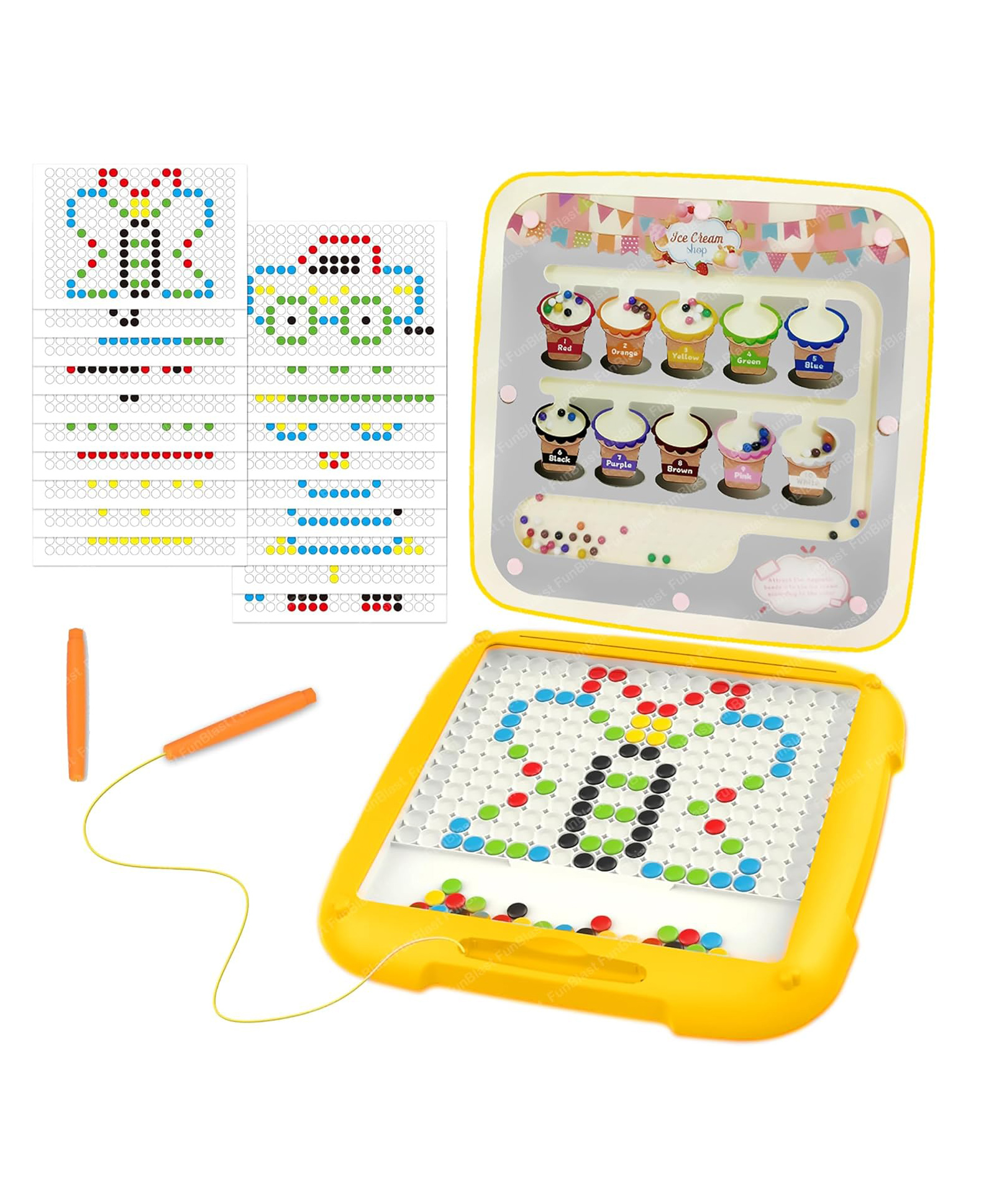 Bunie Double Sided Magnetic Beads Board Game for Kids Yellow-picture-27