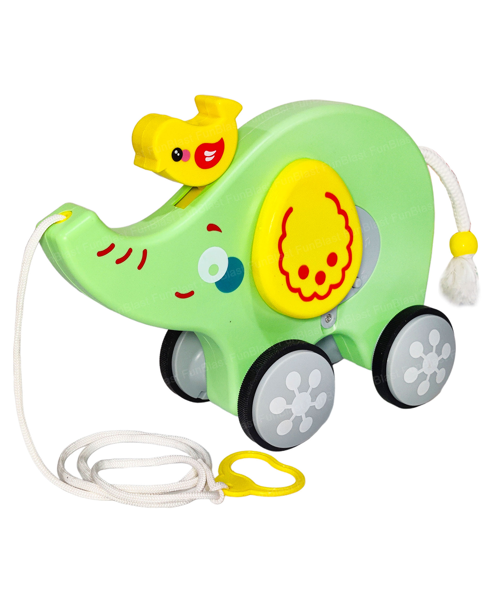 Bunie Pull Along Musical Elephant Toy with Flashing Lights for Kids  Green-image-34