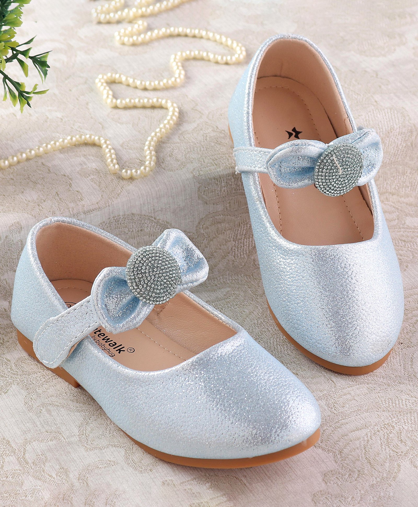 Cute Walk by Babyhug Ballerina with Velcro Closure & Bow Applique - Blue-picture-24