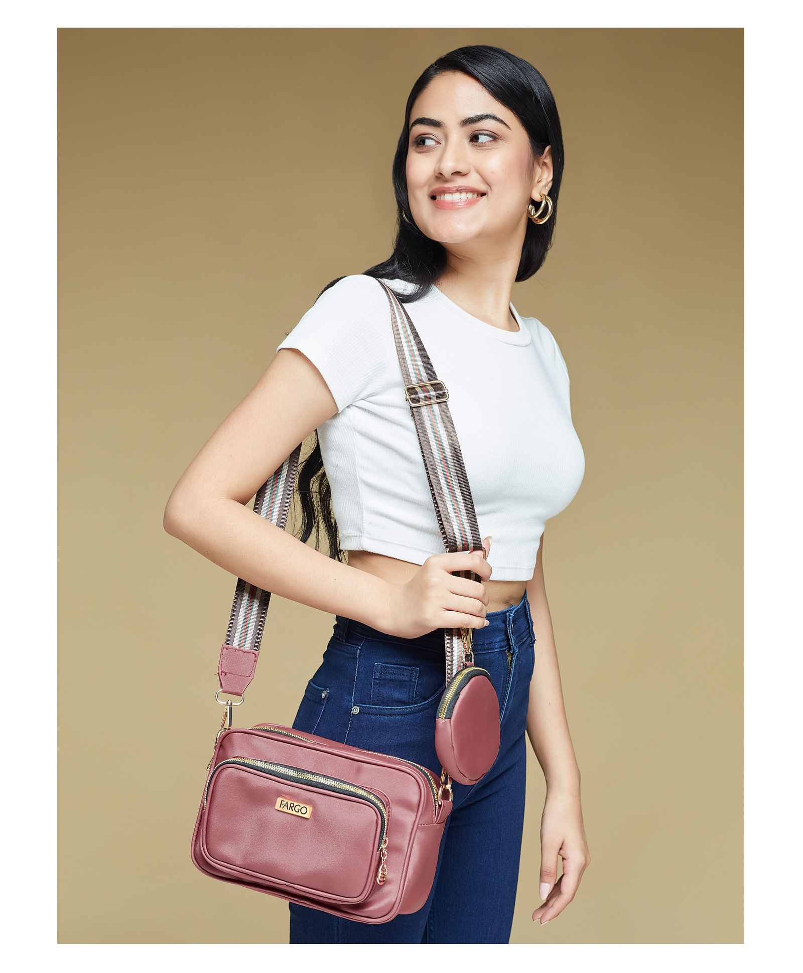 Fargo Maroon Women Sling Bag 2L Capacity-image-38