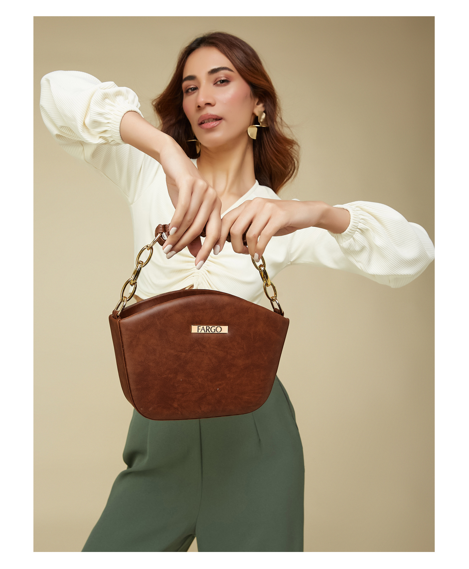 Fargo Brown Women Sling Bag 2L Capacity-image-41