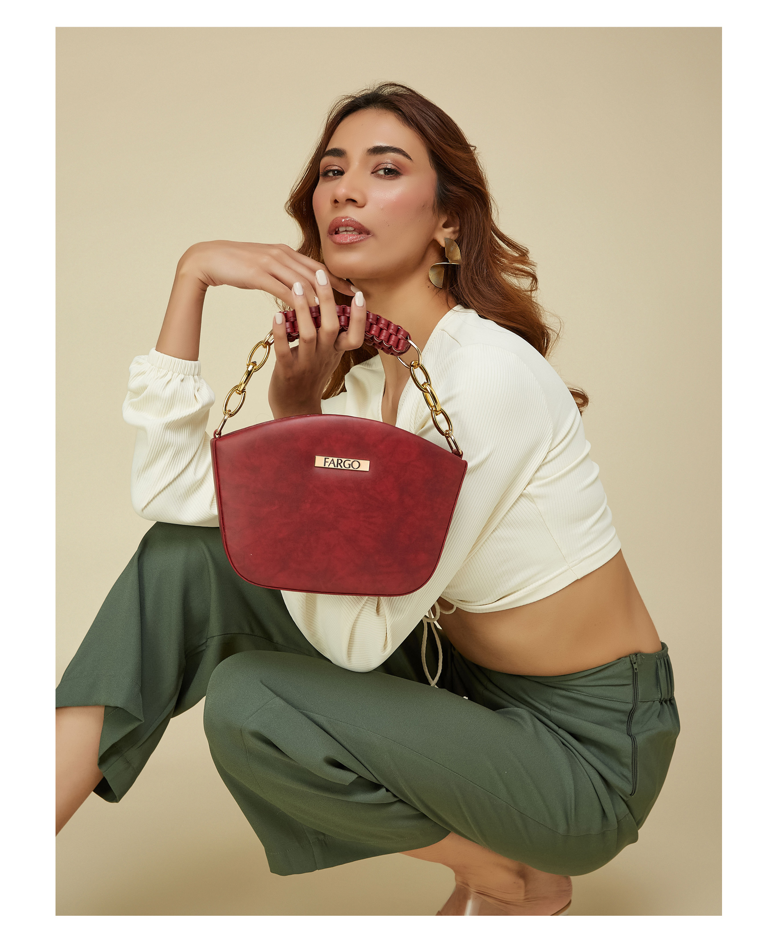 Fargo Maroon Women Sling Bag 2L Capacity-image-4