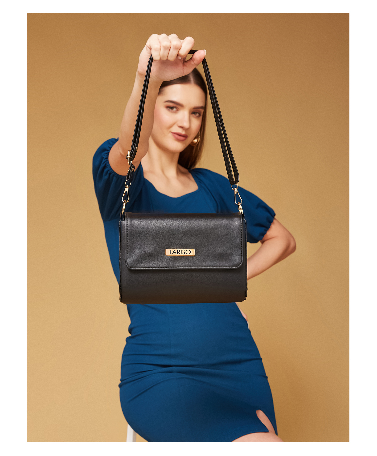 Fargo Women Plain Black Sling Bag 5L Capacity-image-29