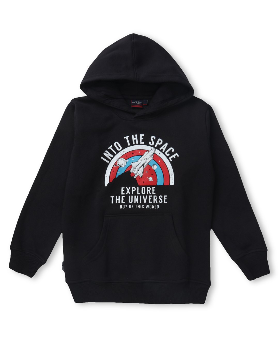GINI & JONY Cotton Woven Full Sleeves  Hoddie with Space Print - Black-picture-18