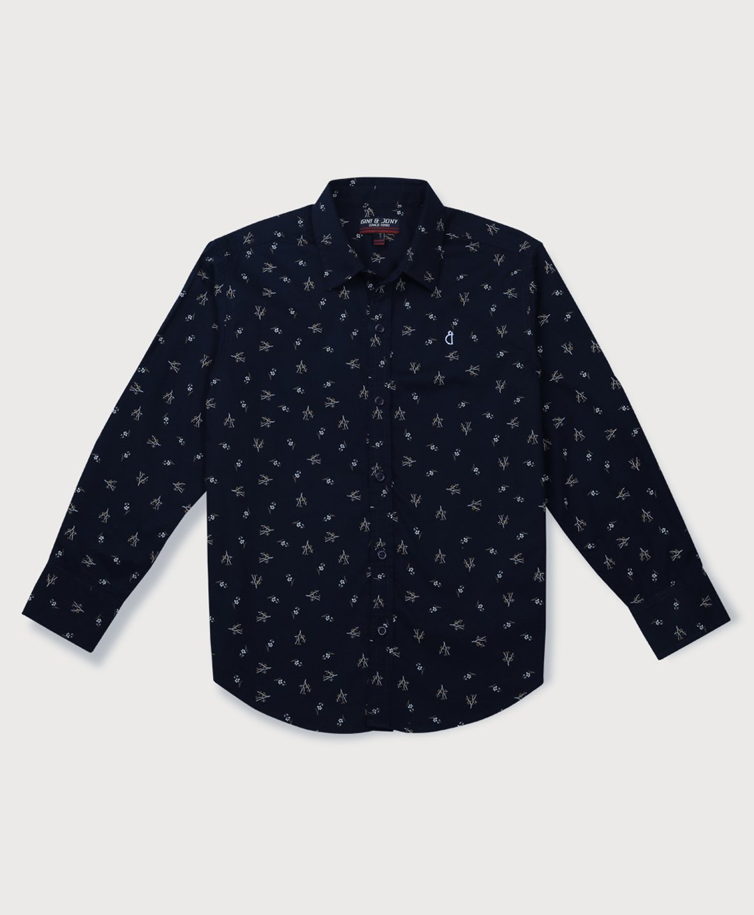 GINI & JONY Cotton Woven Full Sleeves  Shirt Floral Print - Navy Blue-picture-14