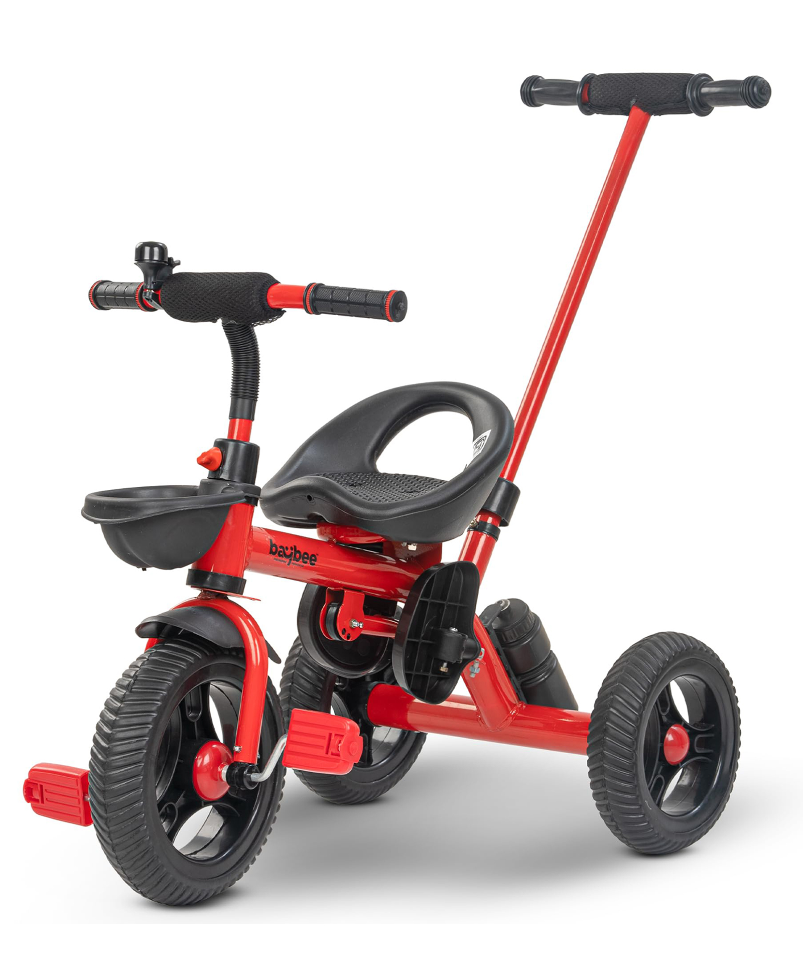 Baybee Triker 2 in 1 Baby Tricycle for Kids, Smart Kids Tricycle with Parental Push Handle, Eva Wheels, Footrest & Baskets | Kids Cycle Trikes | Baby Cycle for Kids (Red)-image-36
