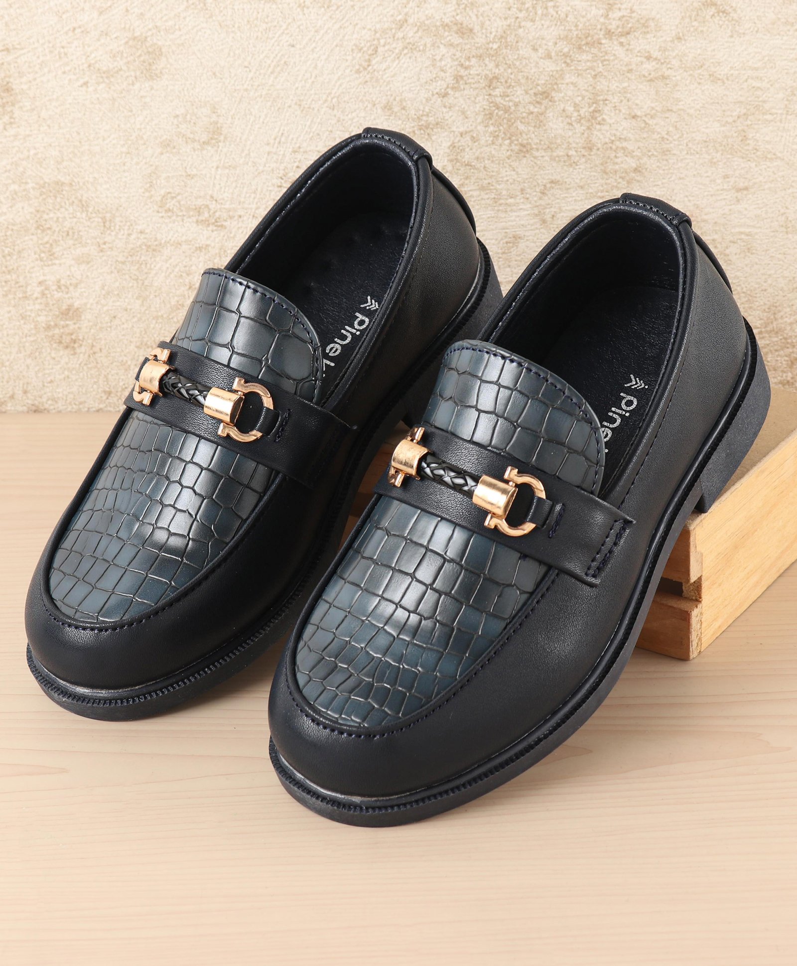 Pine Kids Slip On Party Wear Loafers - Blue-picture-29