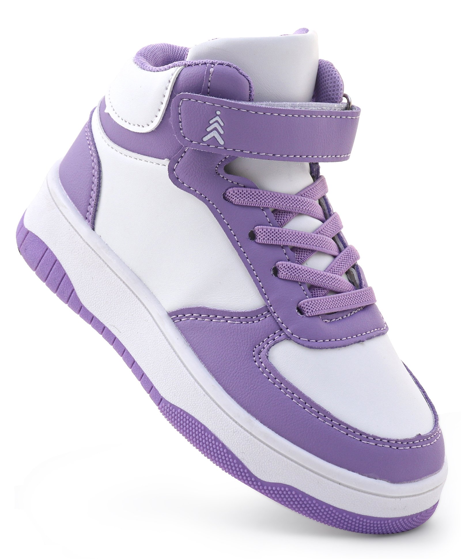 Pine Kids Sneaker with Velcro Closure - White & Purple-image-24