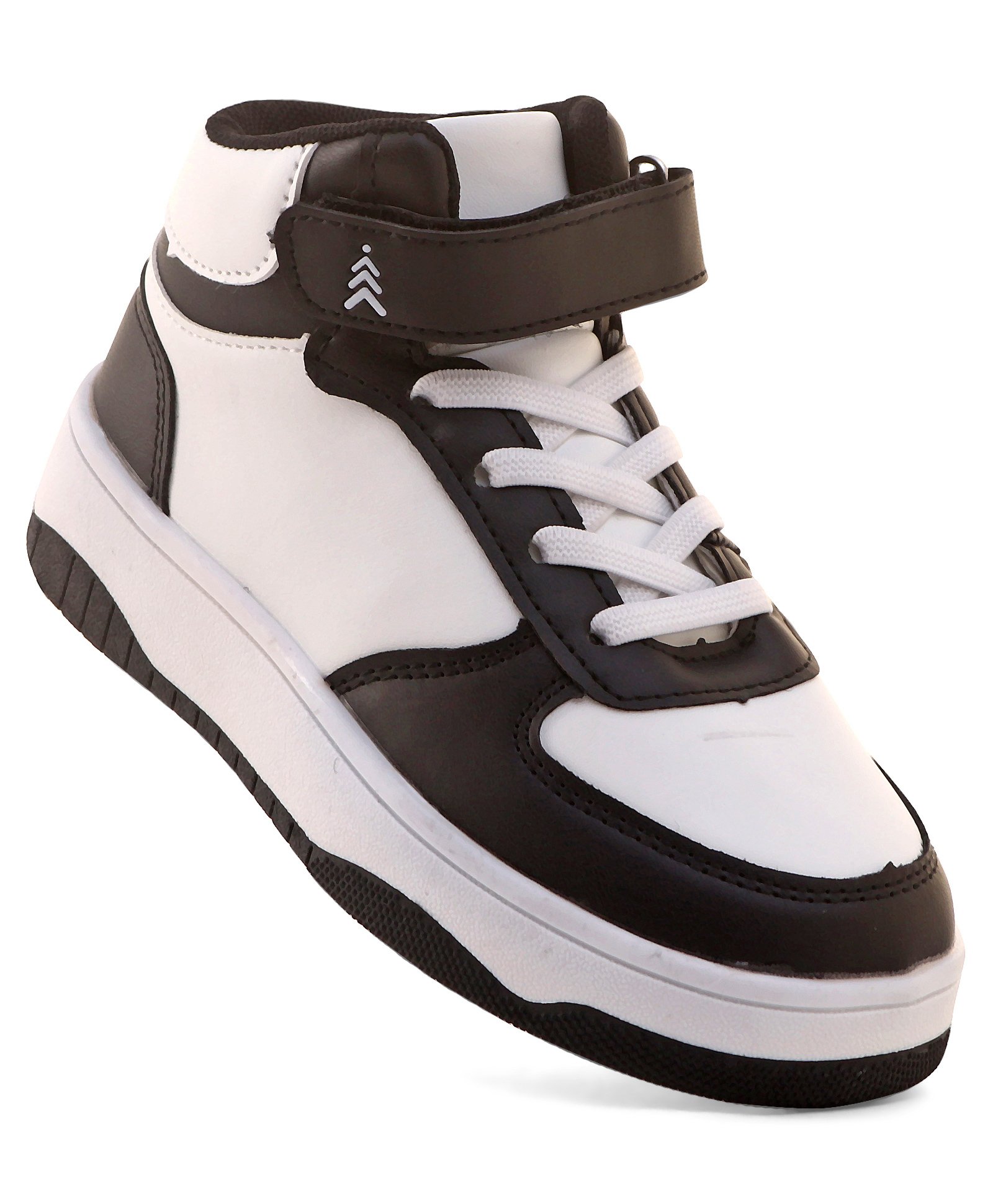 Pine Kids Sneaker with Velcro Closure - White & Black-image-23