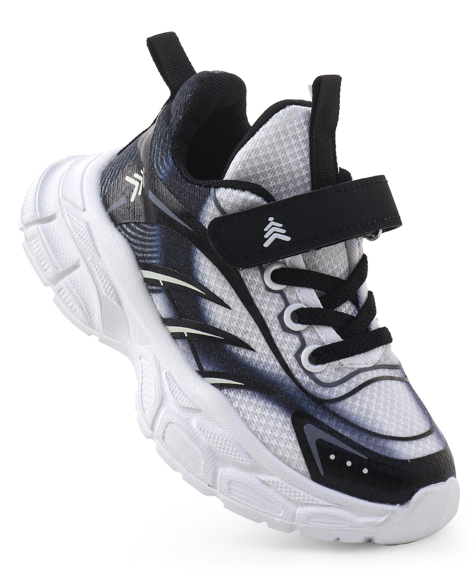 Pine Kids Sneaker with Lace up & Velcro Closure - Black-picture-39