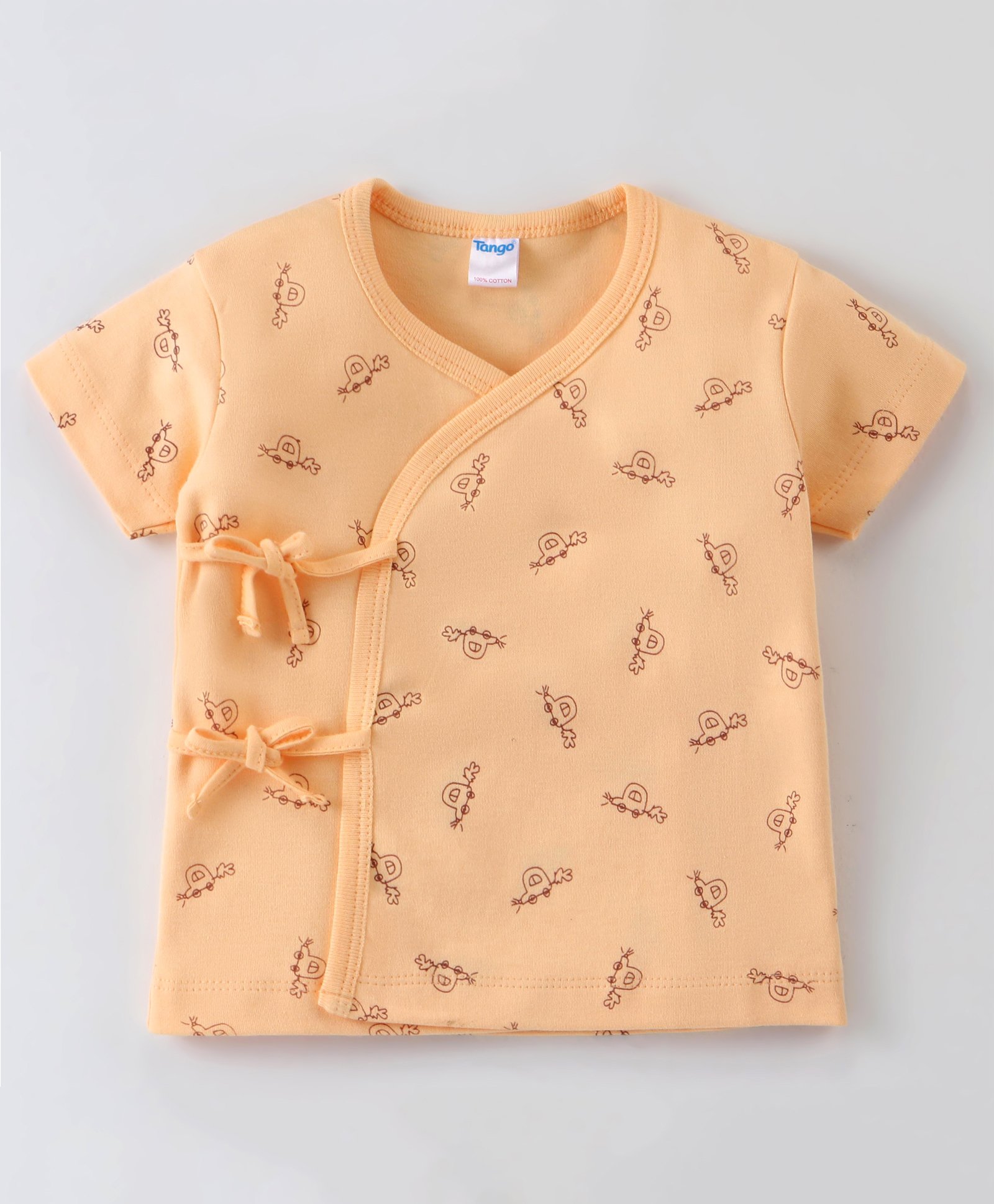 Tango Interlock Half Sleeves Front Open Vest Car Print - Gold-image-37