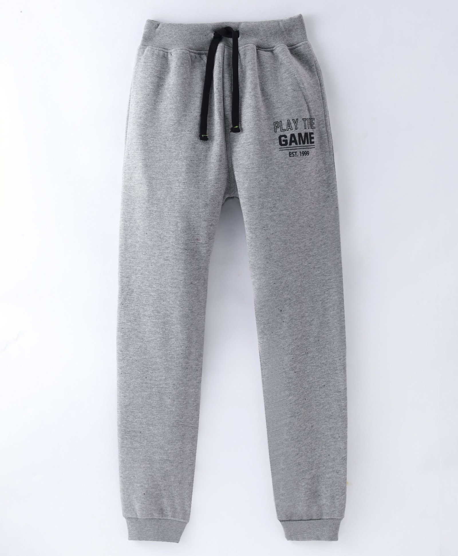 Lazy Bones Full Length Fleece and Woollen Pant Text Print- Grey-picture-33