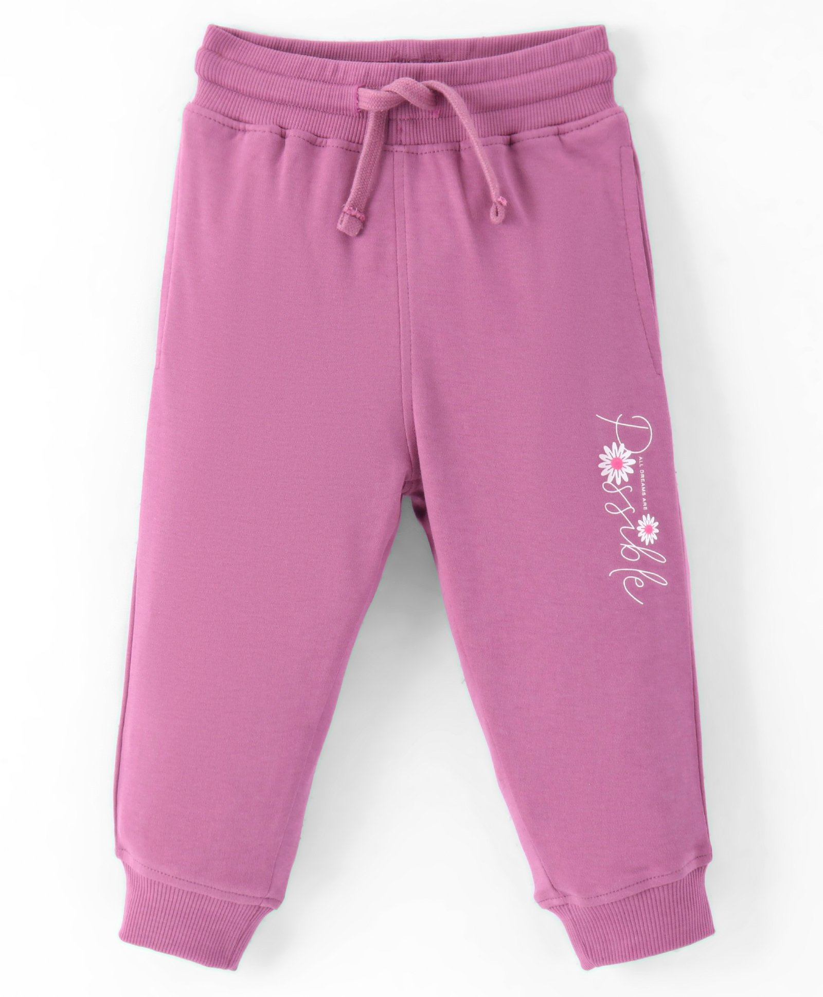 Doreme Single Jersey Knit Full Length Lounge Pant With Floral & Text Print - Mauve-picture-13