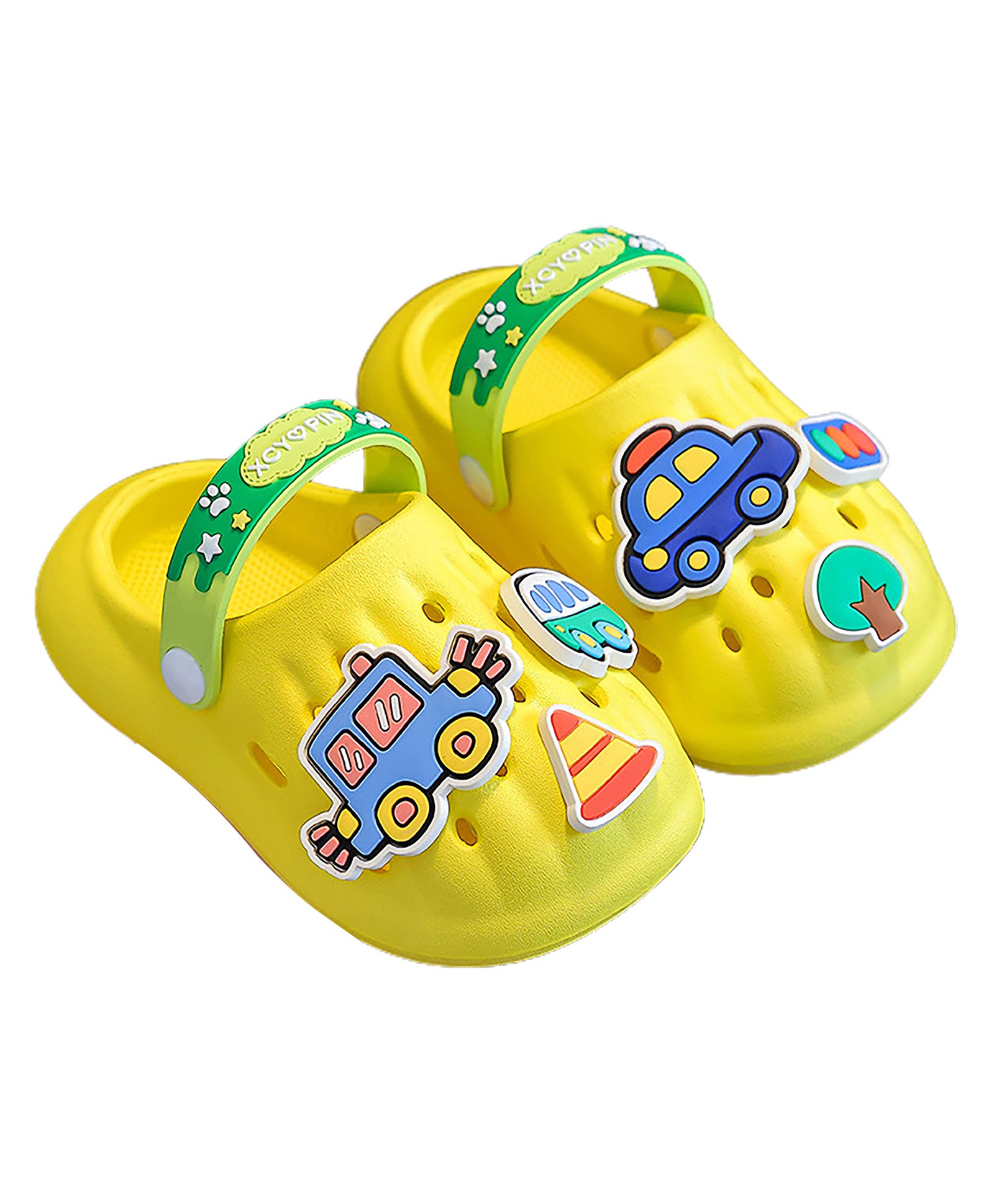 Little Surprise Box Movable Car Charms All Season Slip On Clogs - Yellow-picture-12