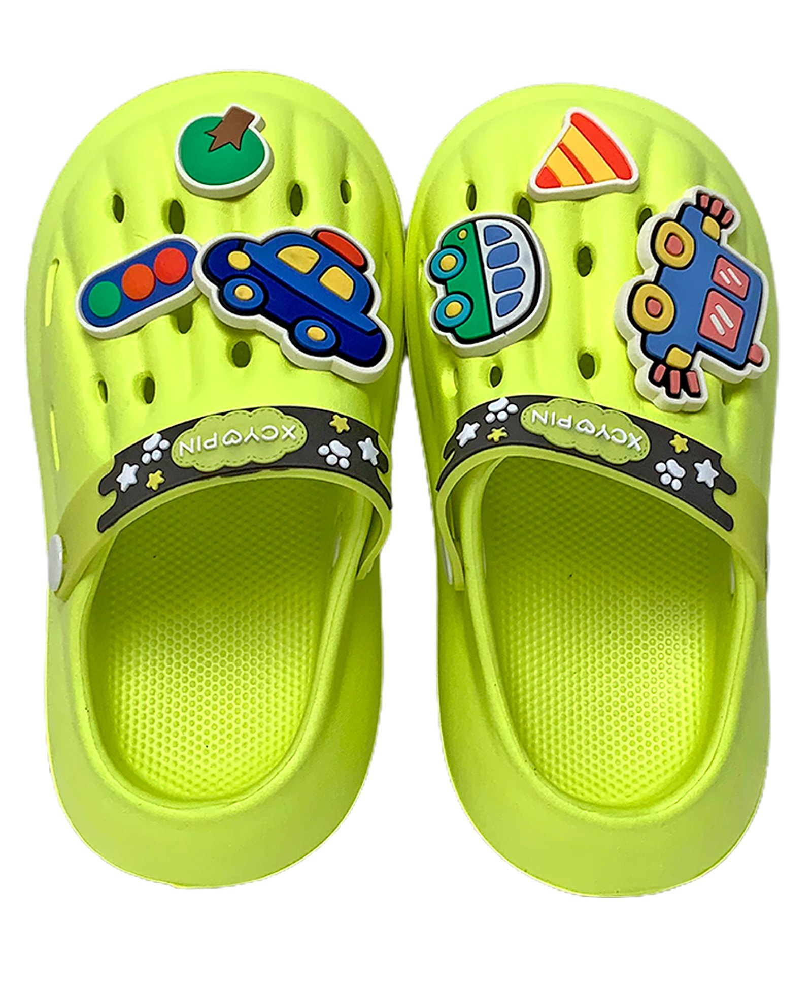 Little Surprise Box Movable Car Charms All Season Slip On Clogs - Green-picture-40