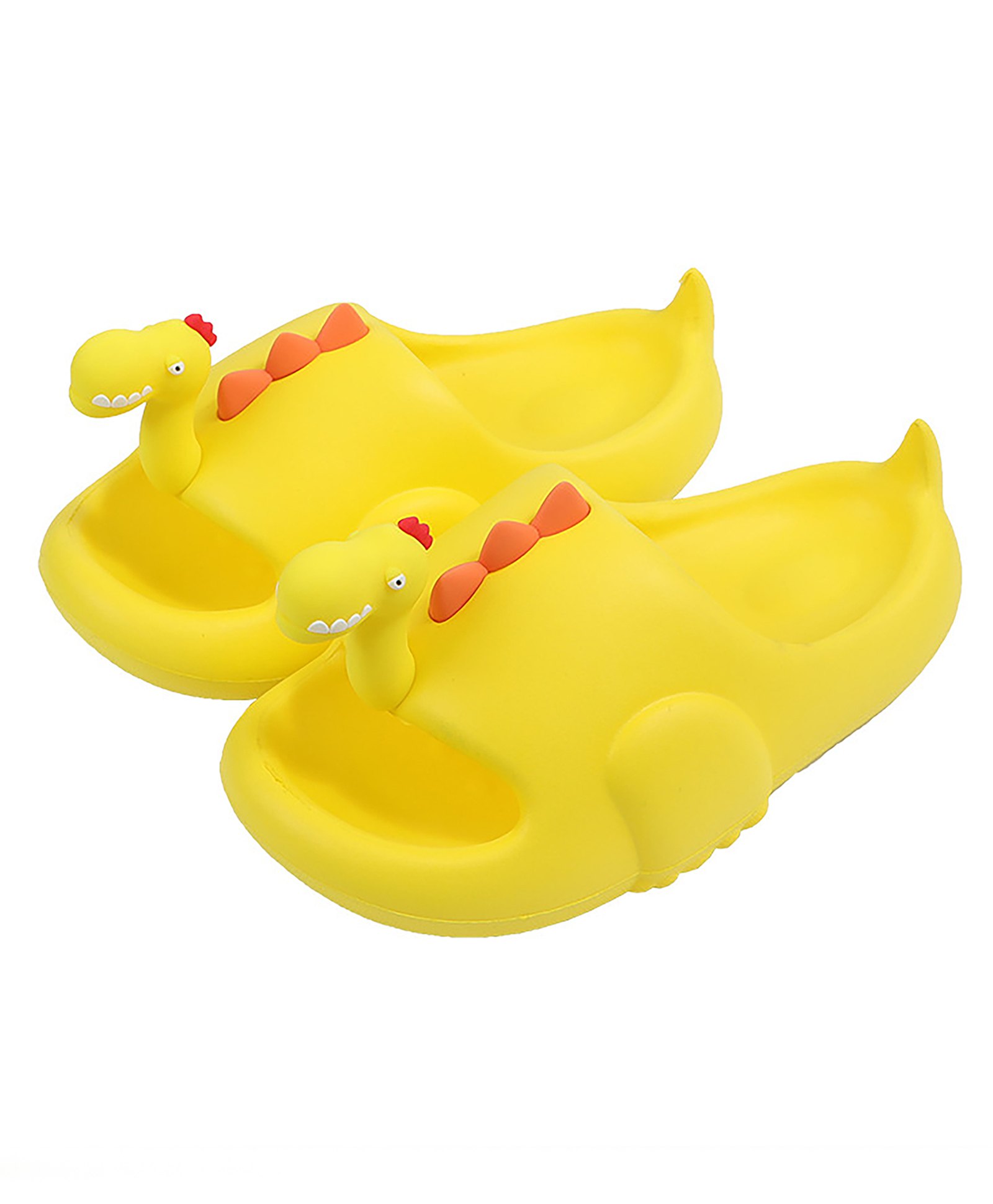 Little Surprise Box 3D Long Neck Dino All Season Slip On Flip Flops - Yellow-picture-31