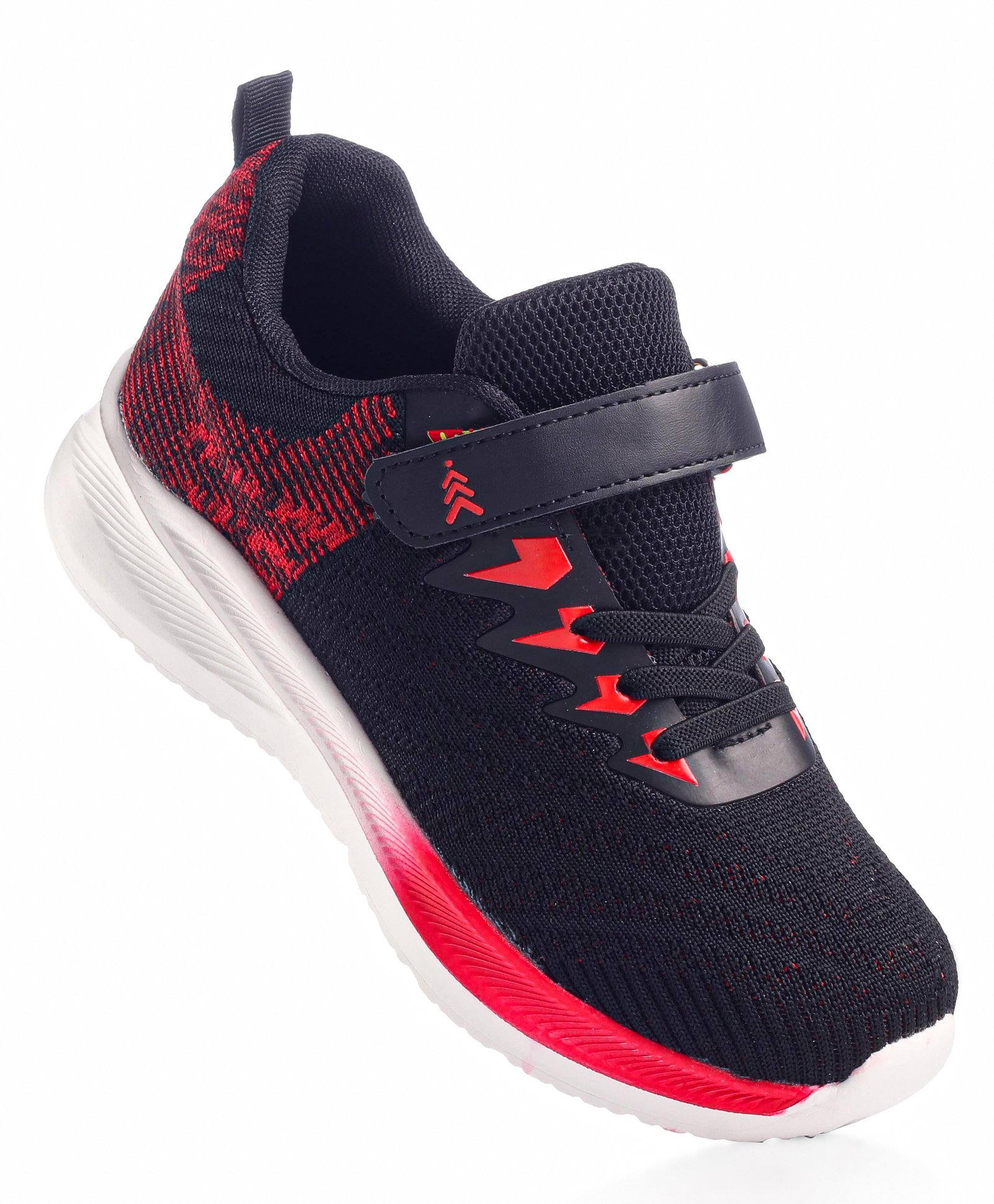 Pine Kids Sneakers with Velcro Closure - Black & Red-image-47