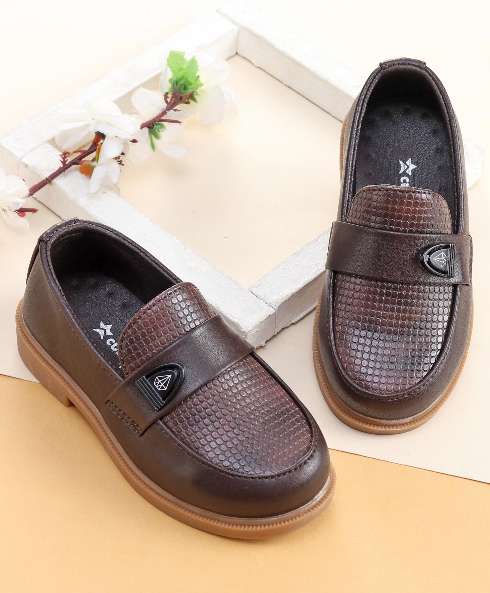 Cute Walk by Babyhug Slip On Loafer Shoes - Dark Brown-picture-12