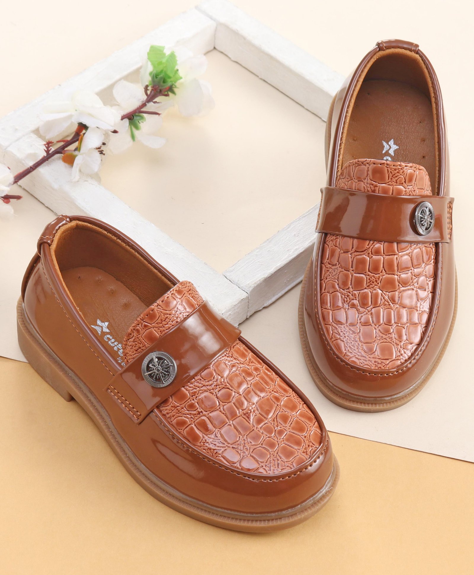 Cute Walk by Babyhug Slip On Formal Shoes- Brown