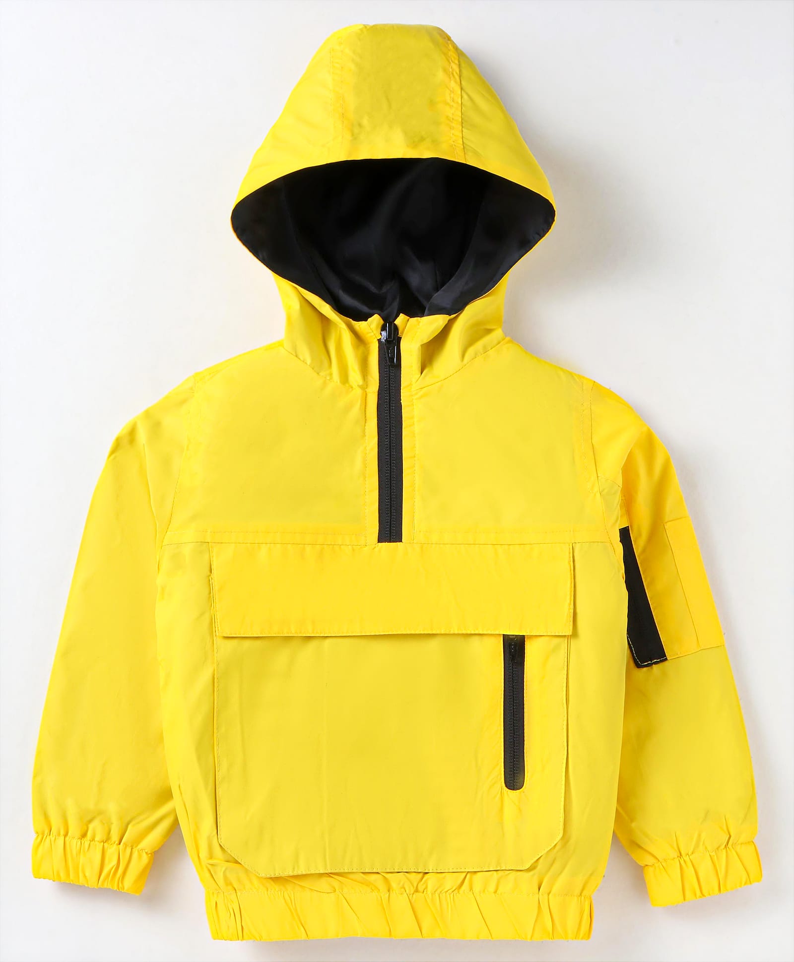 Pepito Woven Full Sleeves Hooded Jacket With Pocket- Yellow-image-41