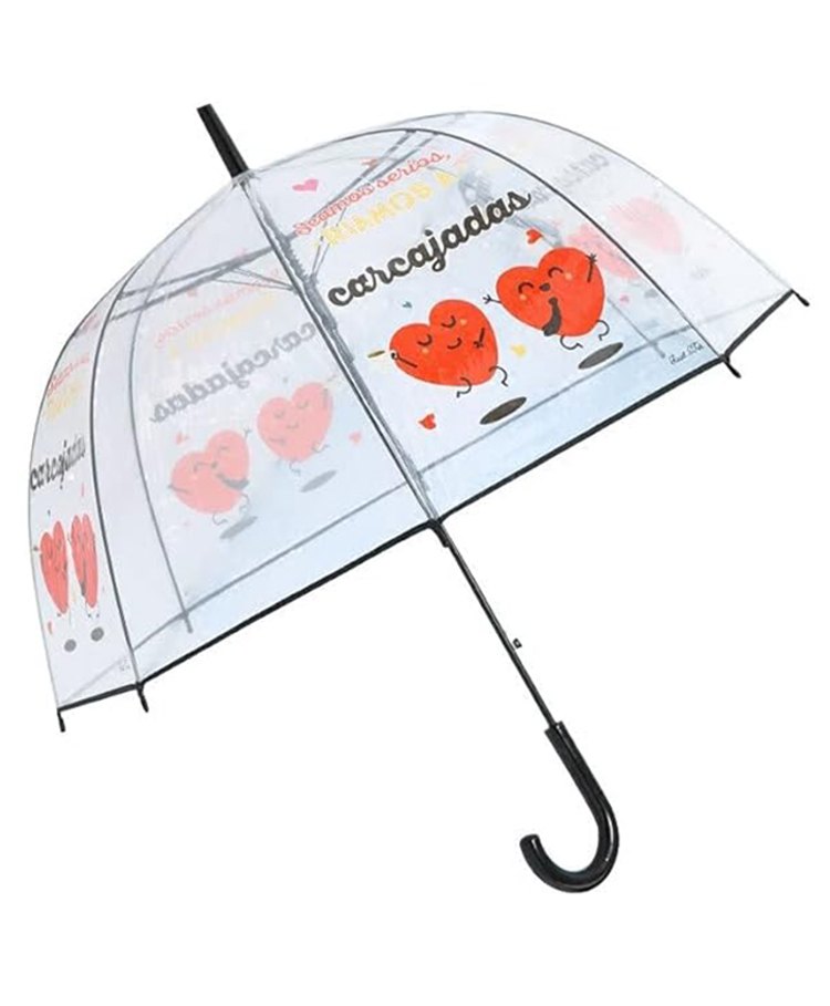 CHAATEWALA Hearts Detailed  Transparent See Through Umbrella -  Multi Colour-picture-18