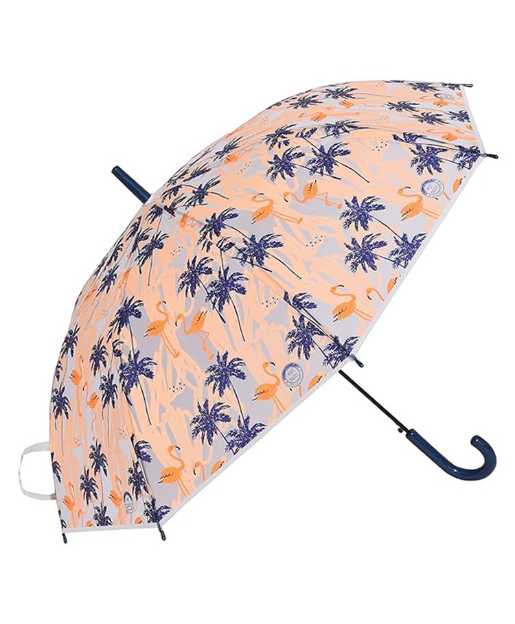 CHAATEWALA PVC Tropical Theme & Flamingo Detailed See Through Umbrella - Orange-image-25