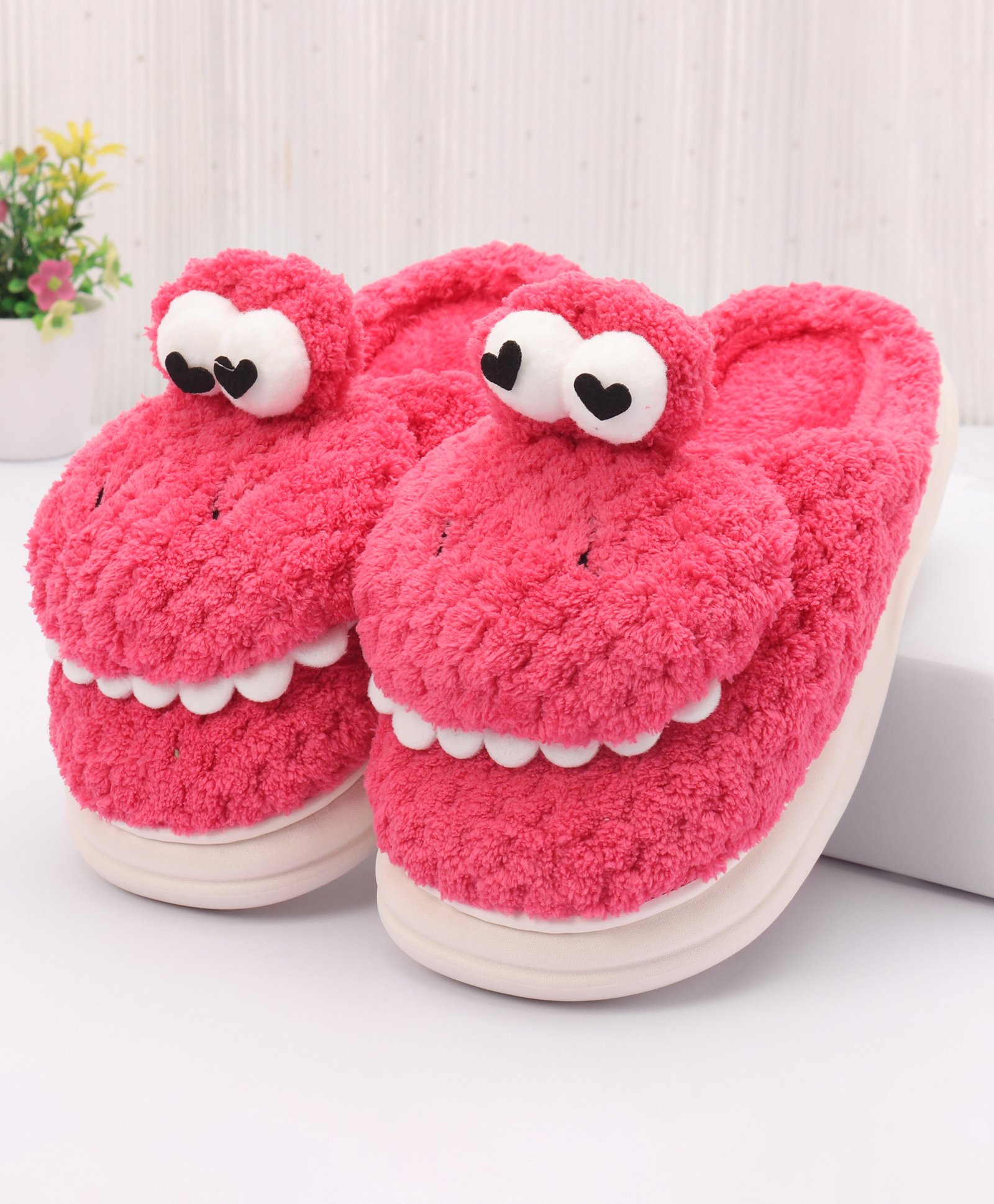Oh! Pair Slip On Winter Shoes with Applique - Red-image-17