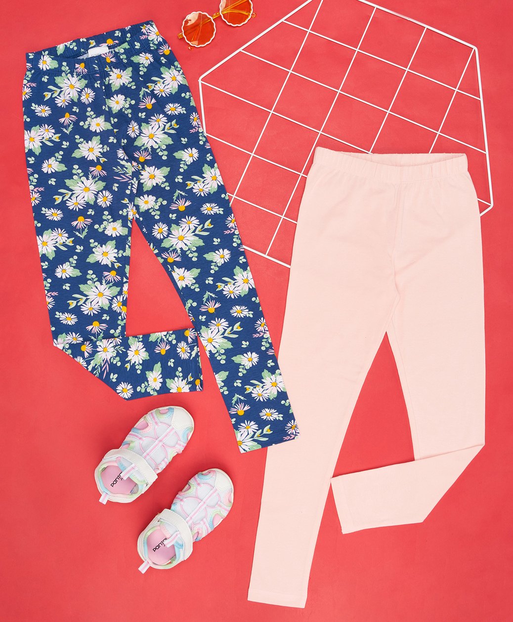 YU by Pantaloons Pack Of 2 Floral Printed & Solid Leggings - Multi Colour-picture-42
