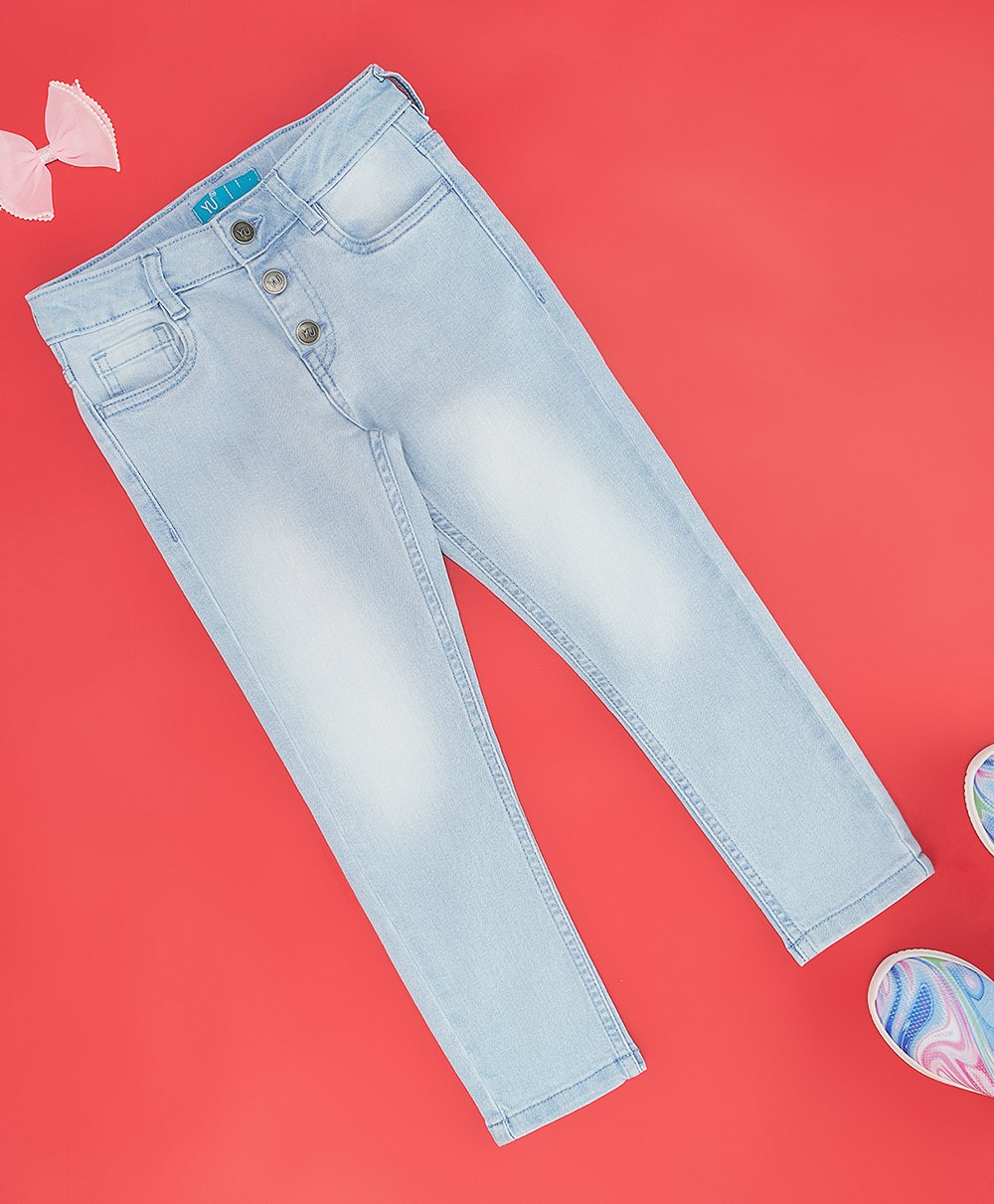 YU by Pantaloons Mild Washed Jeans - Light Blue-picture-10