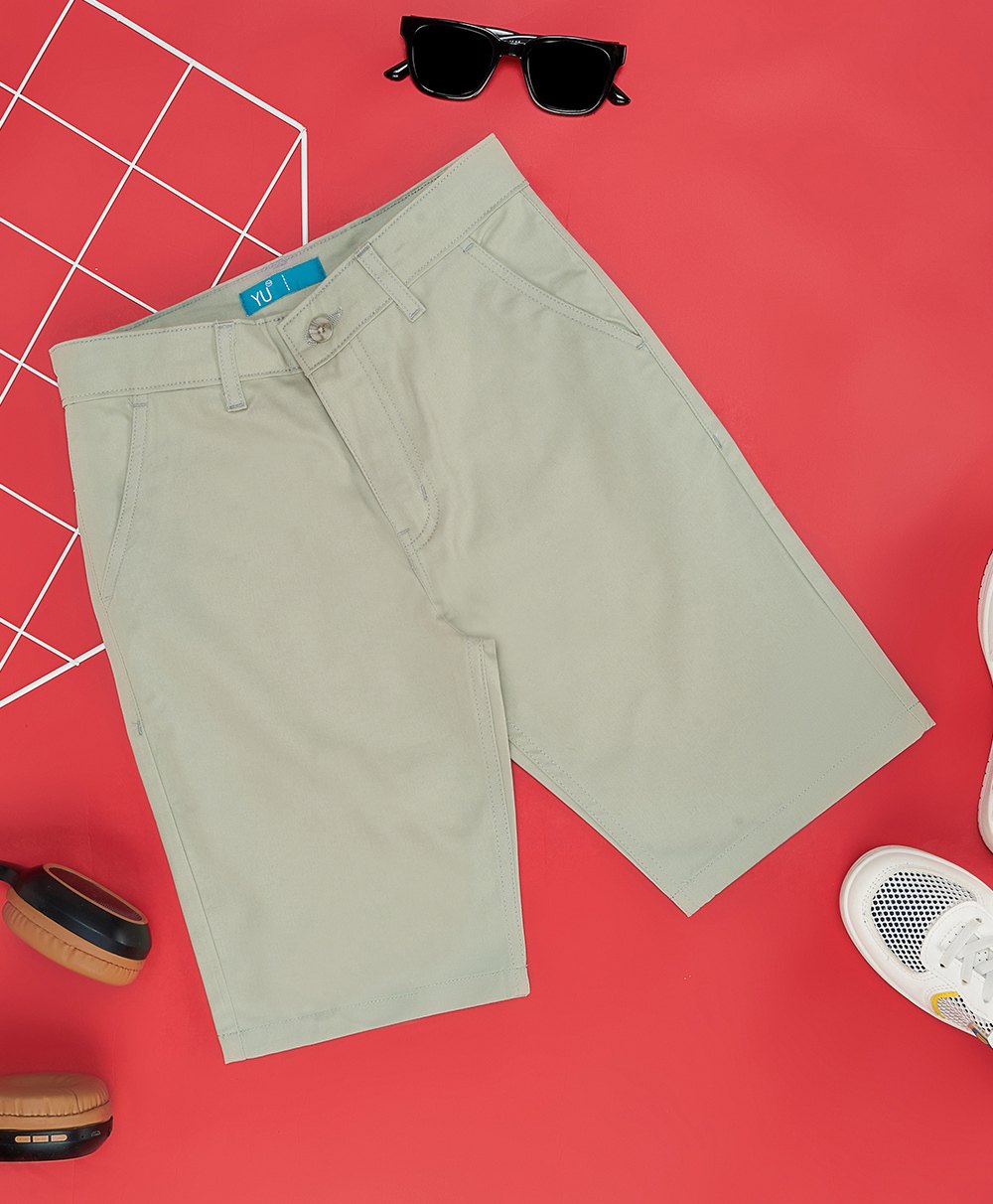 YU by Pantaloons Solid Shorts - Grey-image-6