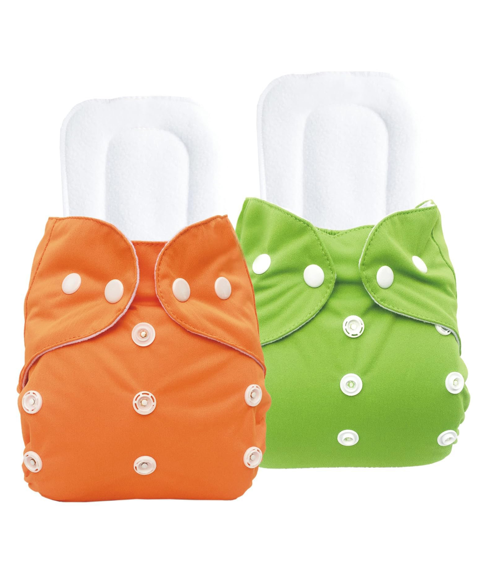 Sparkle Joy Free Size Reusable Cloth Diaper With Insert Pack Of 2 - Orange & Green-image-32
