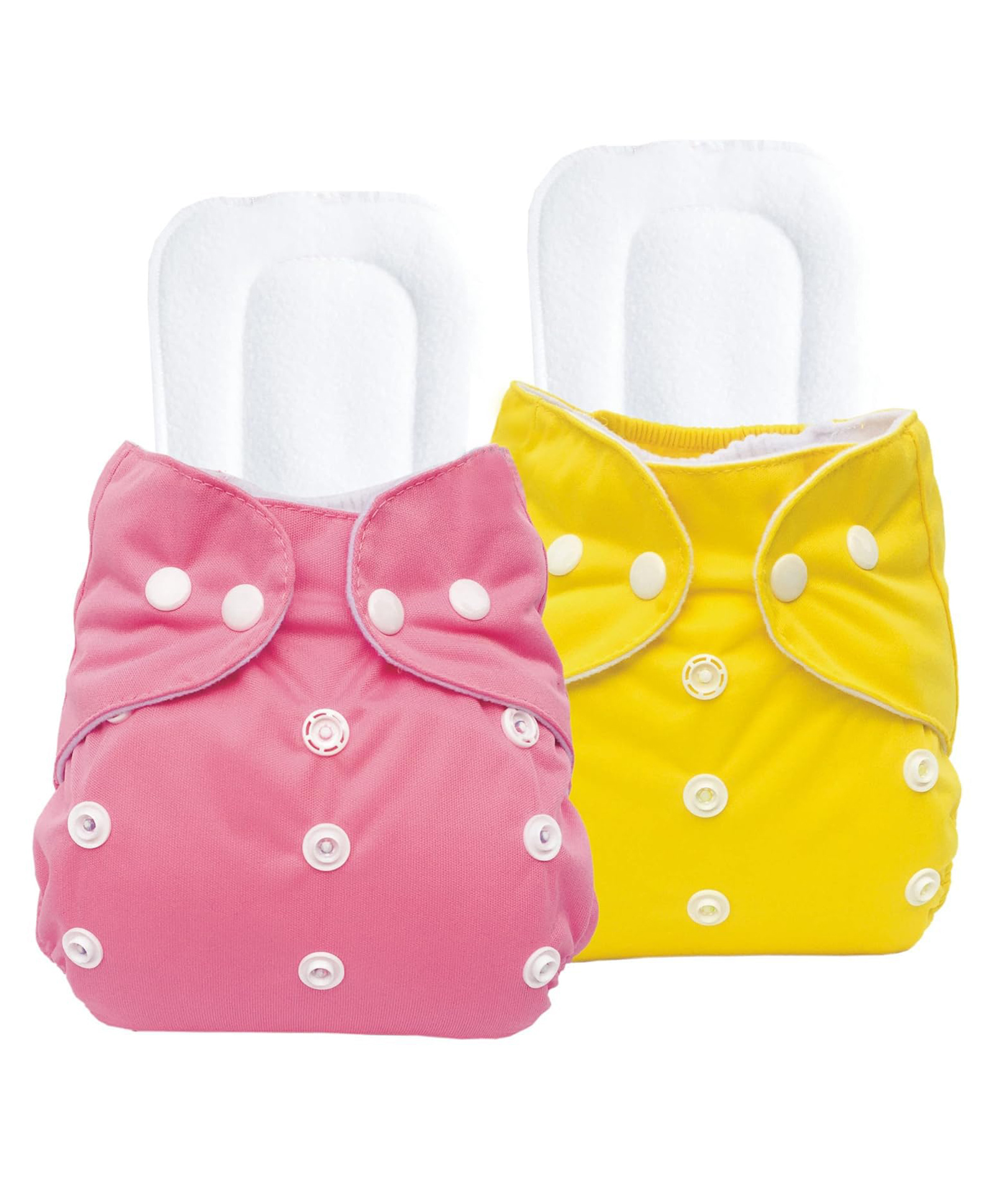 Sparkle Joy Free Size Reusable Cloth Diaper With Insert Pack Of 2 - Pink & Yellow-image-25