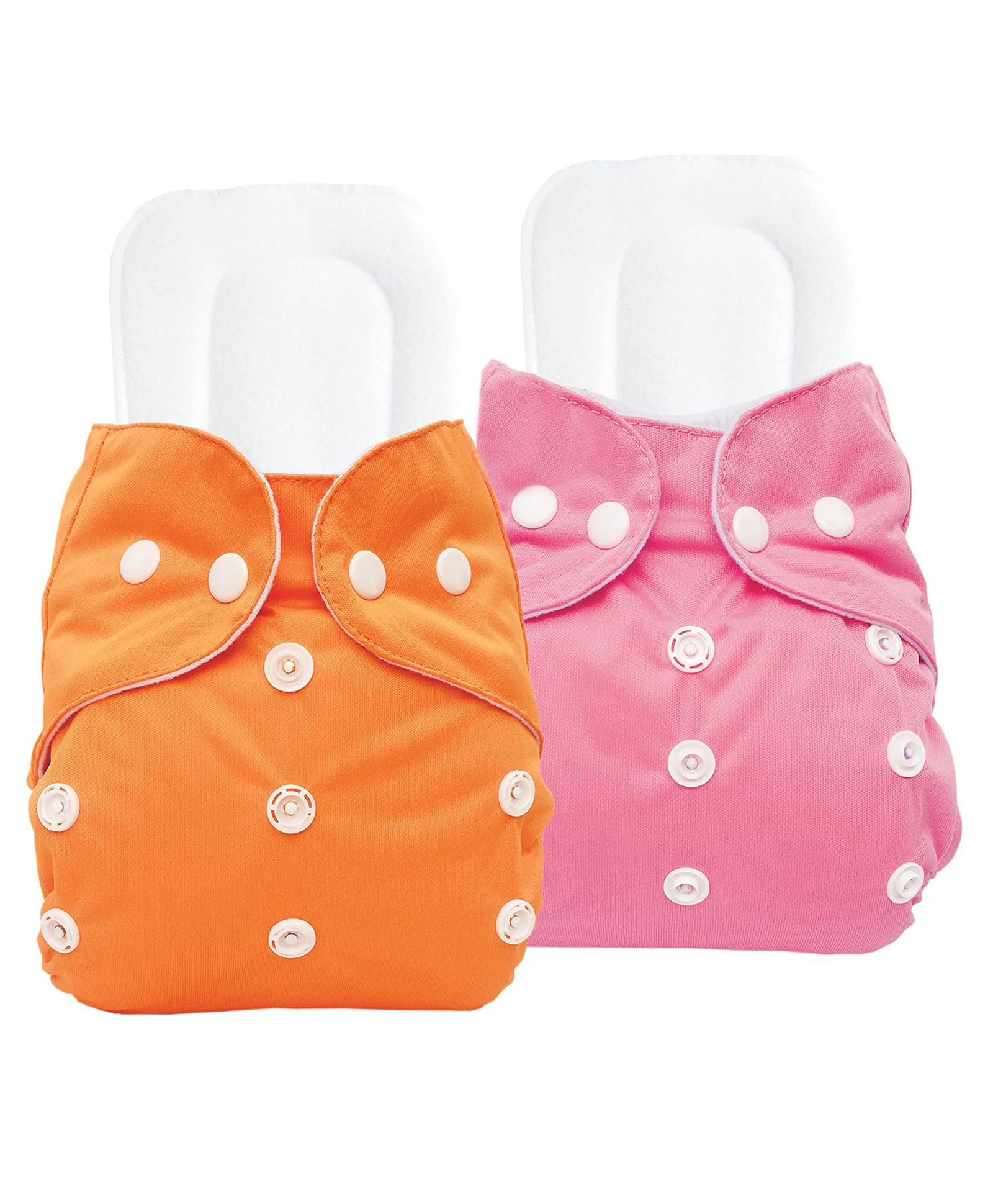 Sparkle Joy Free Size Reusable Cloth Diaper With Insert Pack Of 2 - Orange - Pink-image-42