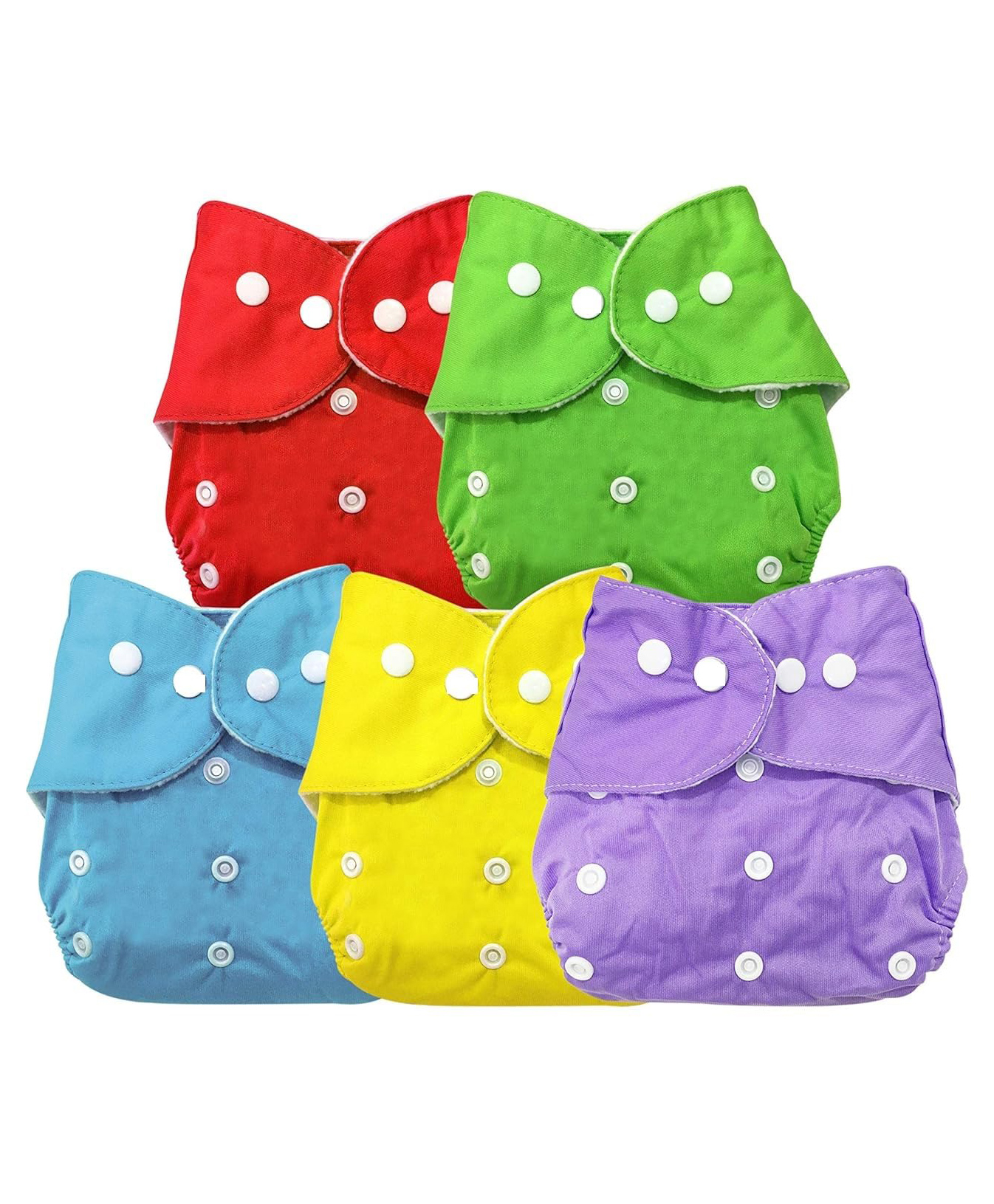 Sparkle Joy Free Size Reusable Cloth Diaper Without Insert Pack Of 5 - Multicolor-picture-28